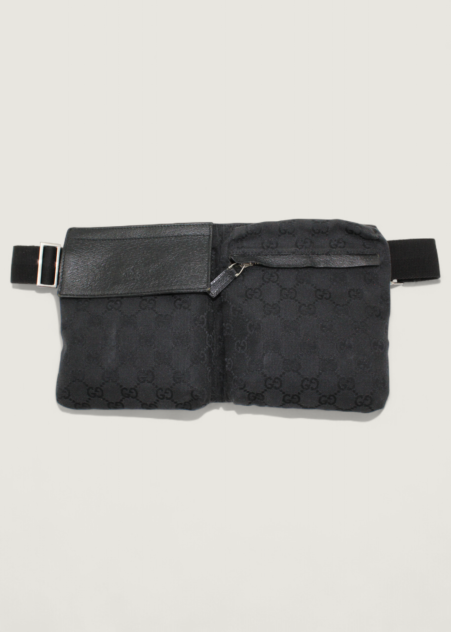 Preloved | Gucci Monogram Bæltetaske i Sort GG Canvas