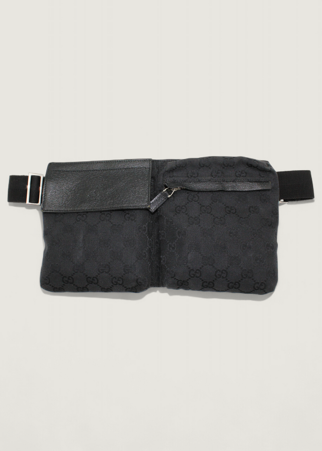 Preloved | Gucci Monogram Bæltetaske i Sort GG Canvas