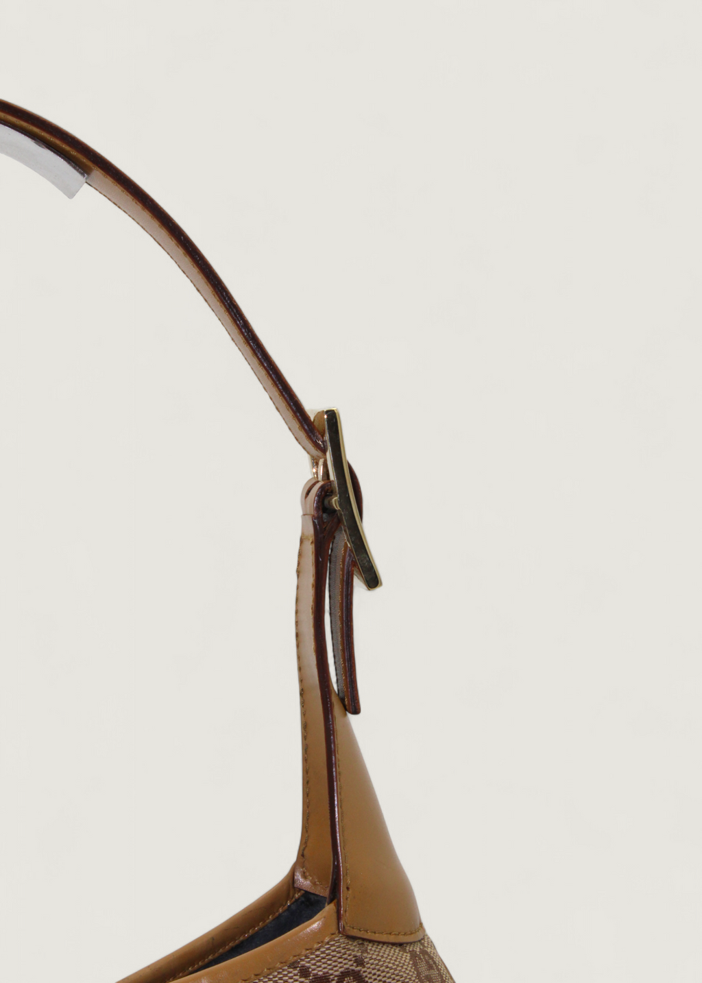 Preloved | Gucci Monogram Jackie Skuldertaske i GG Canvas med Gul Læder