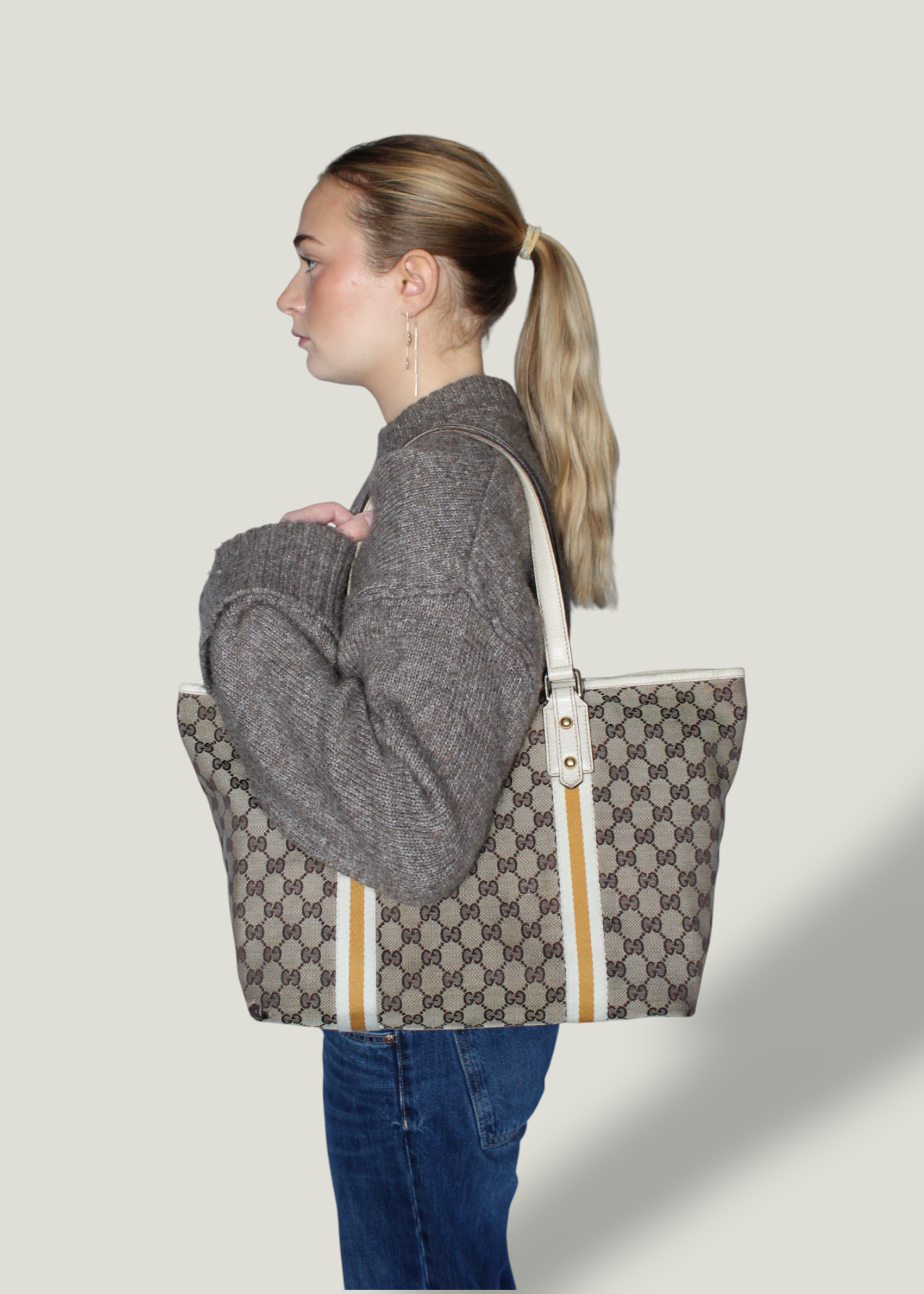 Preloved | Gucci Monogram Jolicoeur Totebag i GG Canvas