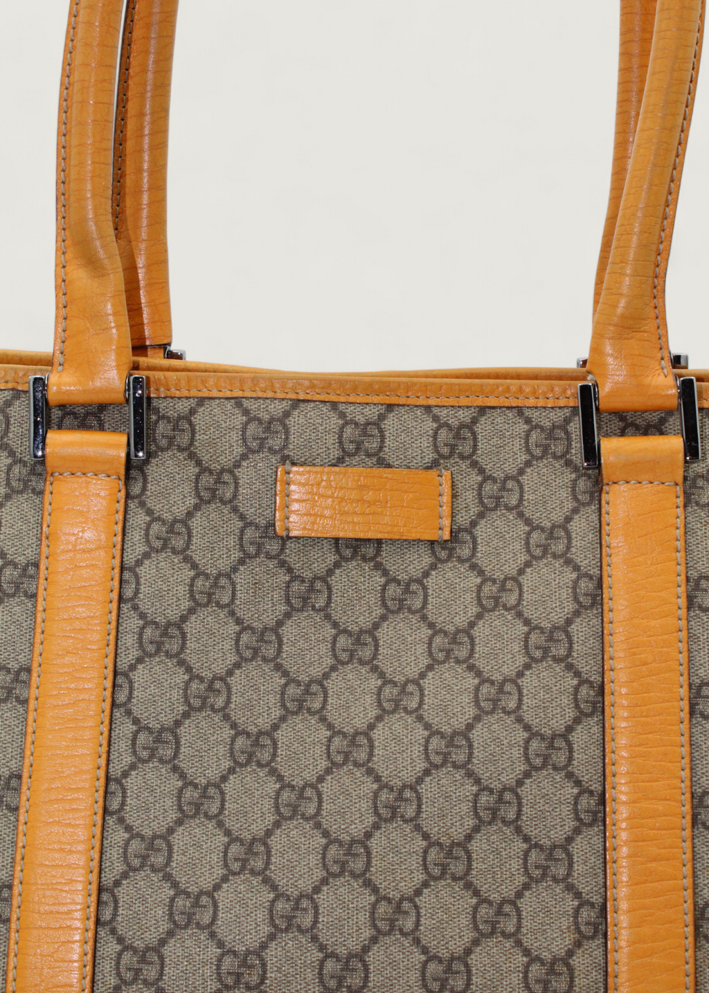 Preloved | Gucci Monogram Joy Totebag i GG Supreme i Orange Læder