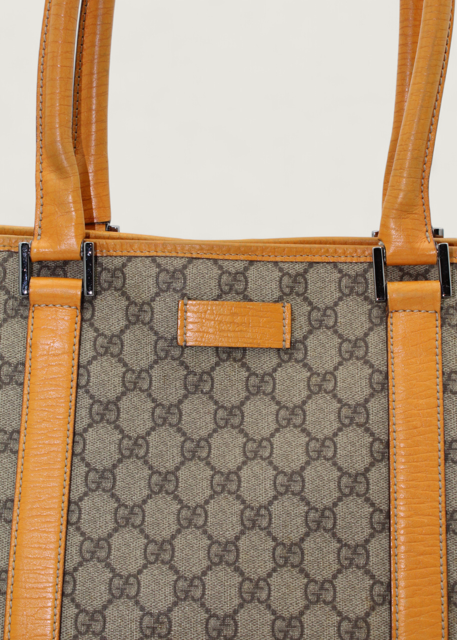 Preloved | Gucci Monogram Joy Totebag i GG Supreme i Orange Læder