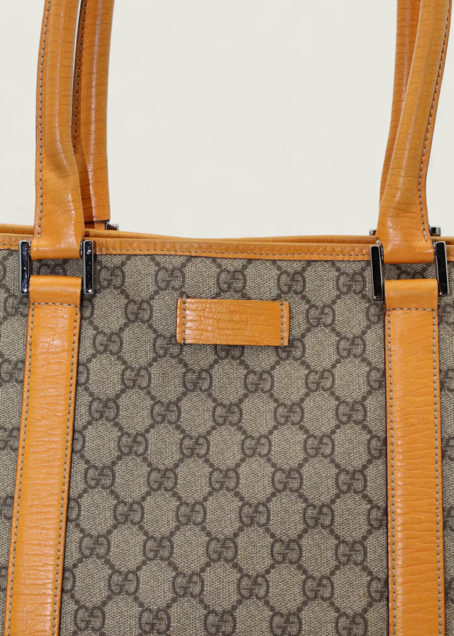 Preloved | Gucci Monogram Joy Totebag i GG Supreme i Orange Læder Gucci