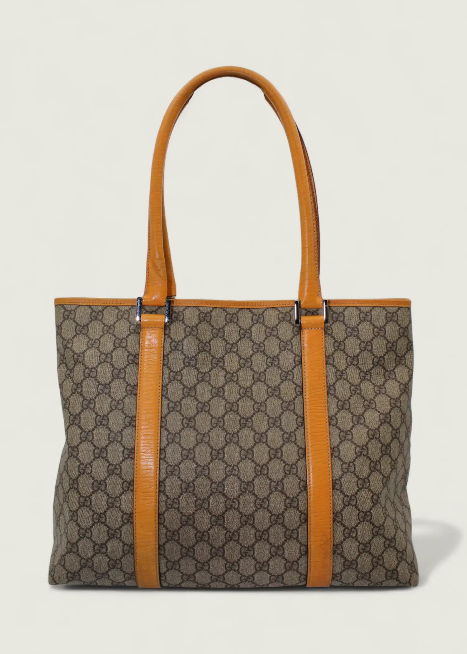 Preloved | Gucci Monogram Joy Totebag i GG Supreme i Orange Læder Gucci