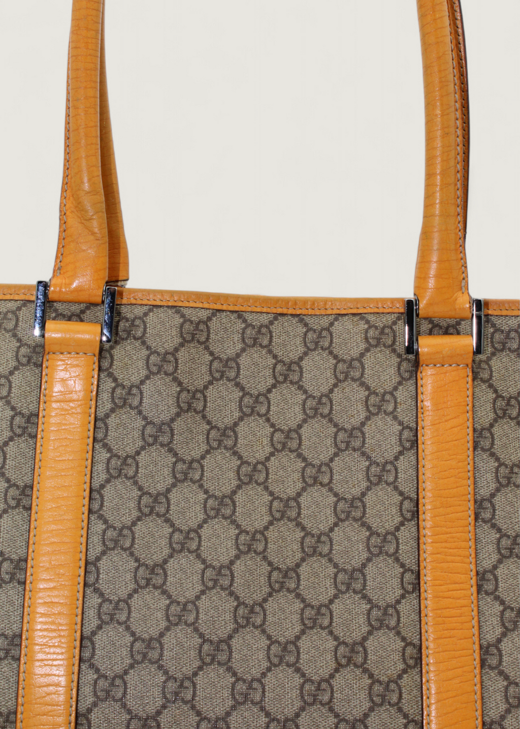 Preloved | Gucci Monogram Joy Totebag i GG Supreme i Orange Læder