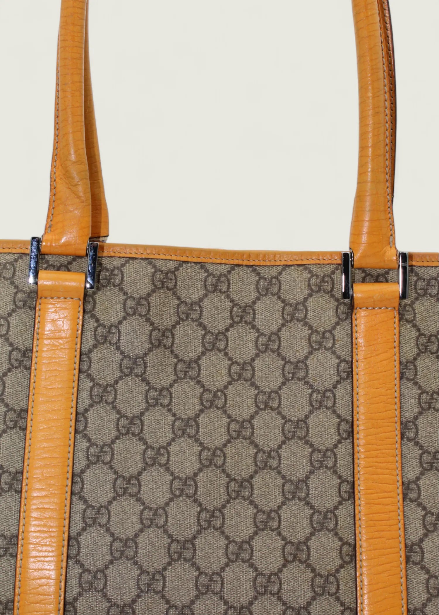 Preloved | Gucci Monogram Joy Totebag i GG Supreme i Orange Læder Gucci
