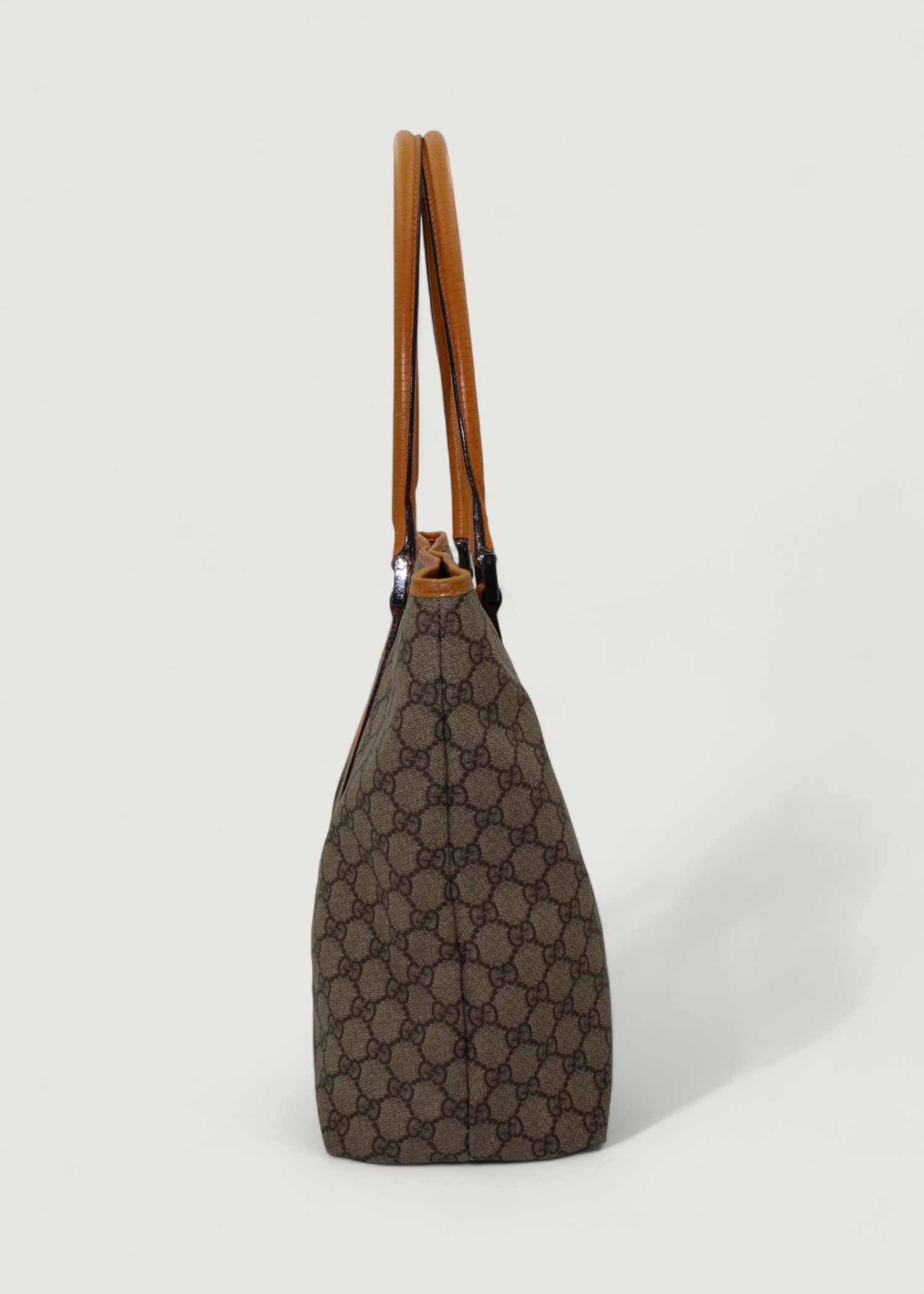 Preloved | Gucci Monogram Joy Totebag i GG Supreme i Orange Læder