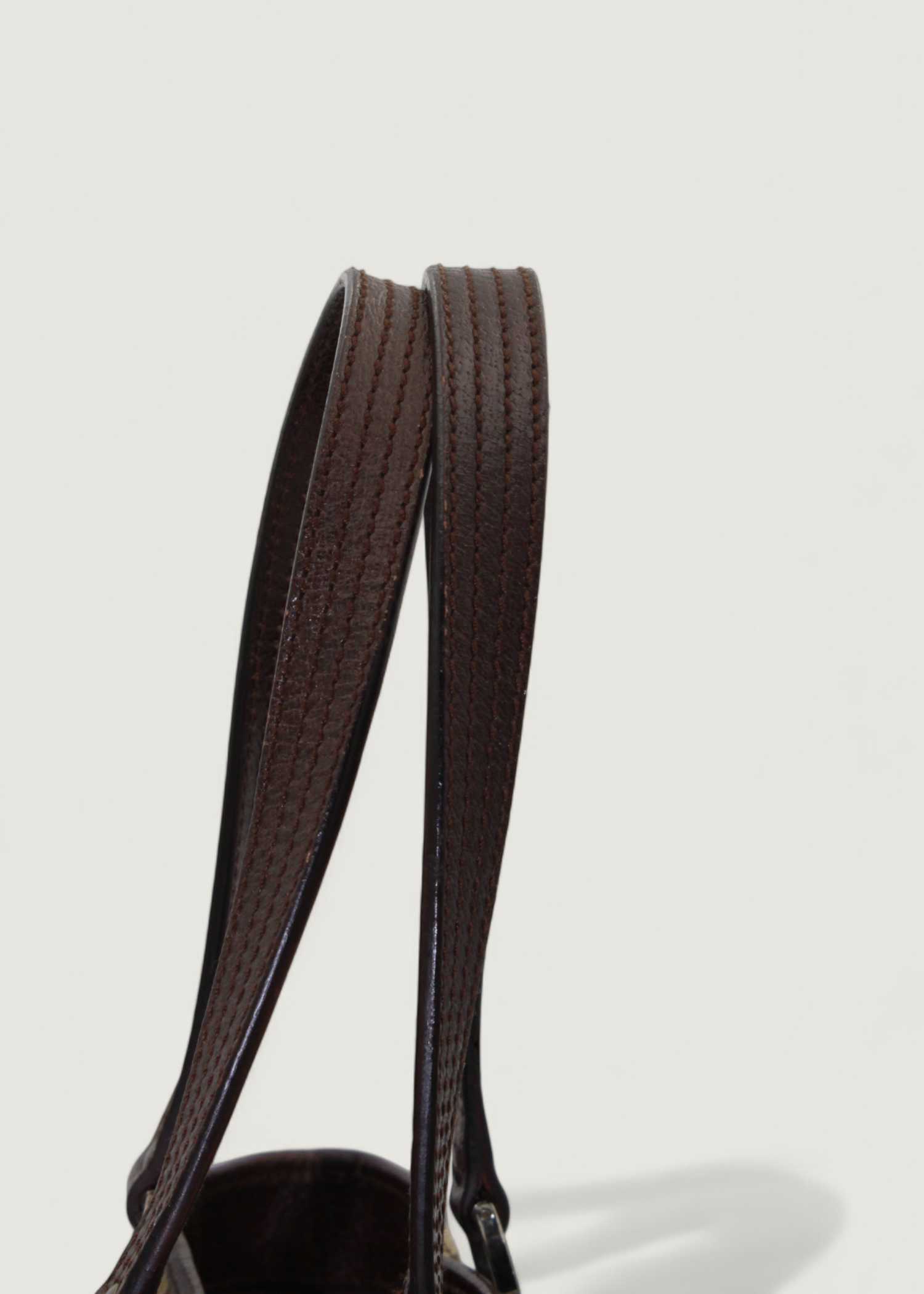 Preloved | Gucci Monogram Totebag i GG Canvas med Brun Læder