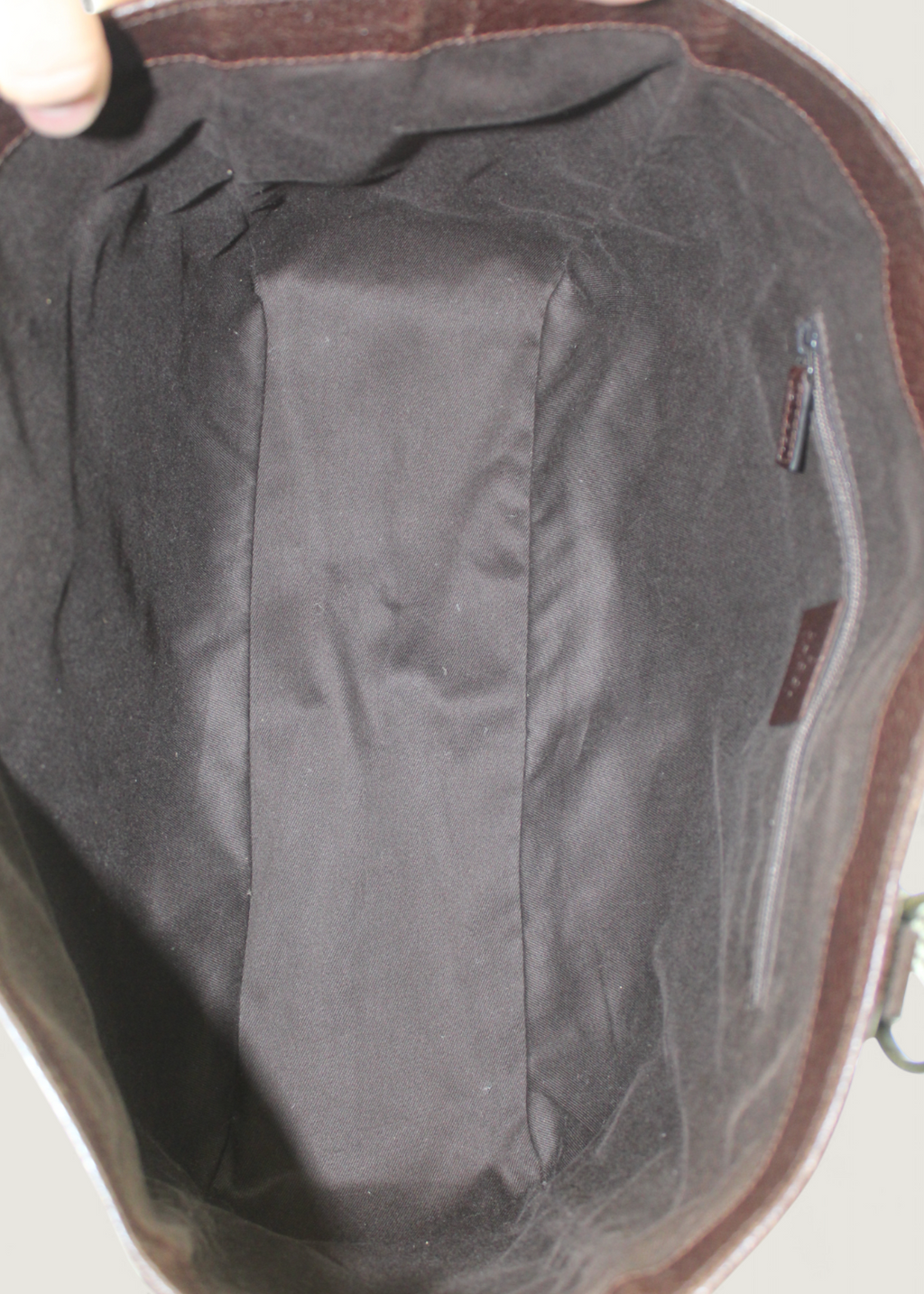 Preloved | Gucci Monogram Totebag i GG Canvas med Brun Læder