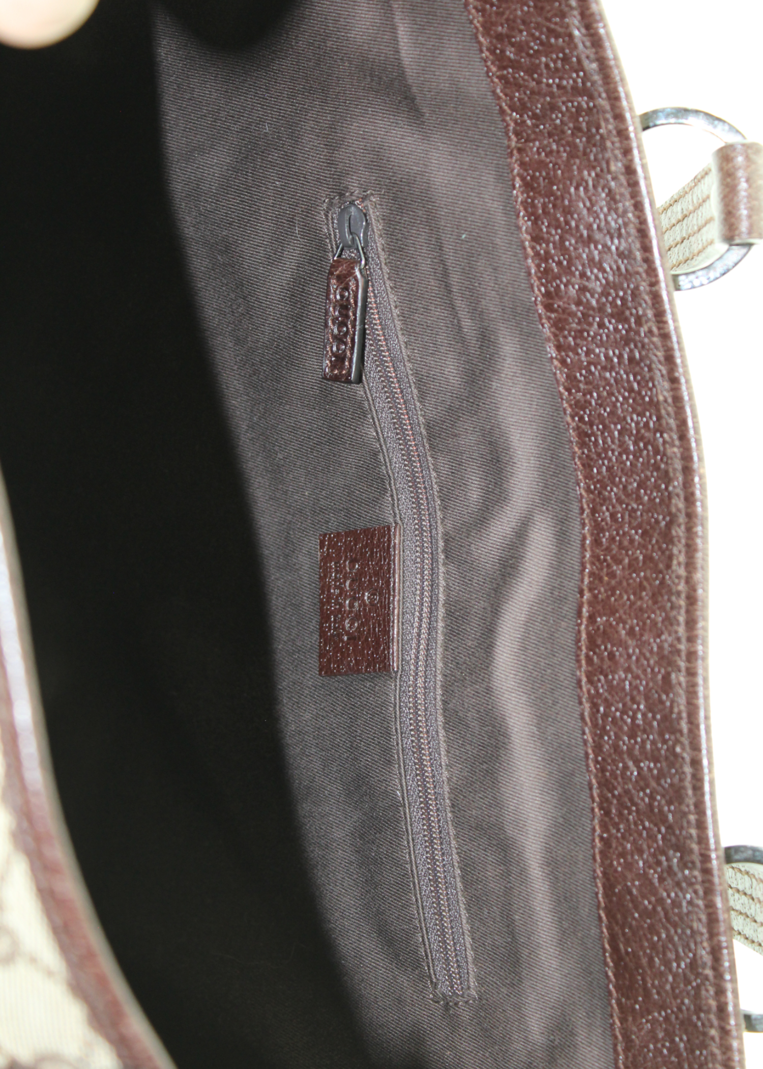 Preloved | Gucci Monogram Totebag i GG Canvas med Brun Læder