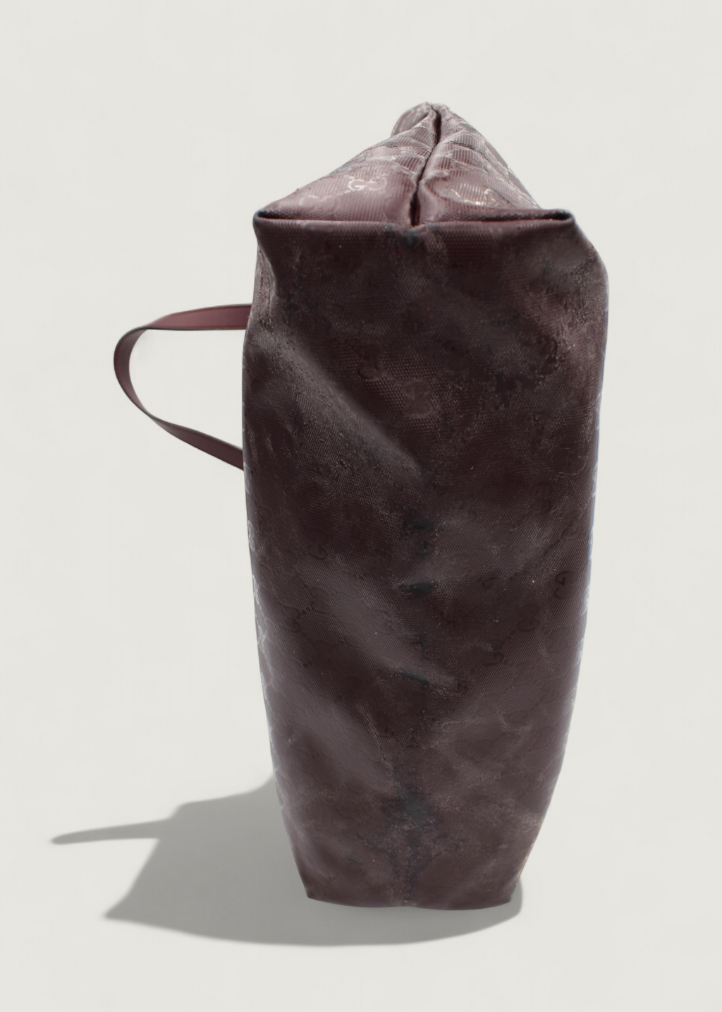 Preloved | Gucci Monogram Totebag i GG Imprime Canvas i Bordeaux Rød