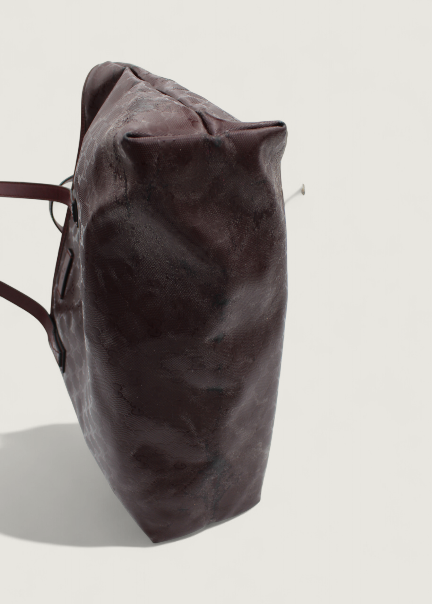 Preloved | Gucci Monogram Totebag i GG Imprime Canvas i Bordeaux Rød