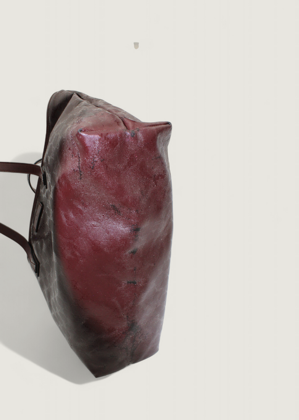 Preloved | Gucci Monogram Totebag i GG Imprime Canvas i Bordeaux Rød