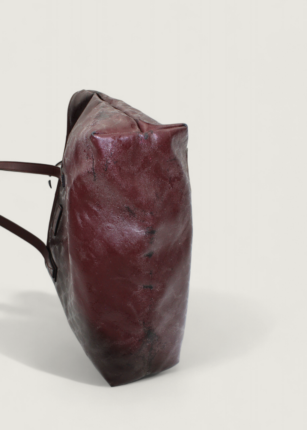 Preloved | Gucci Monogram Totebag i GG Imprime Canvas i Bordeaux Rød