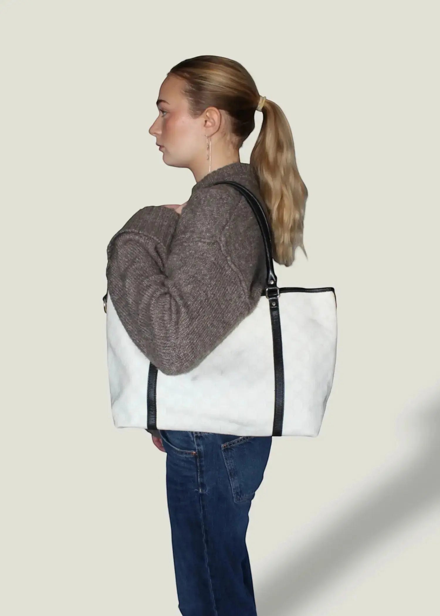 Preloved | Gucci Monogram Totebag i GG Supreme Hvid Gucci