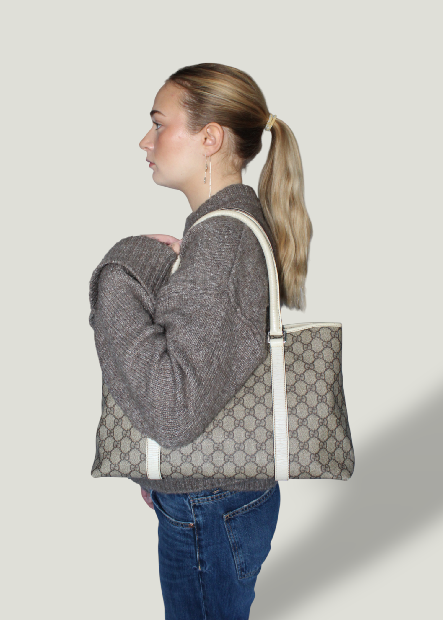 Preloved | Gucci Monogram Totebag i GG Supreme Ivory