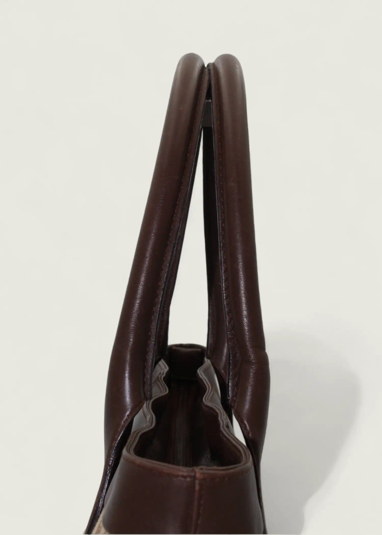 Preloved | Gucci Monogram Totebag i GG Supreme med Brun Læder Gucci