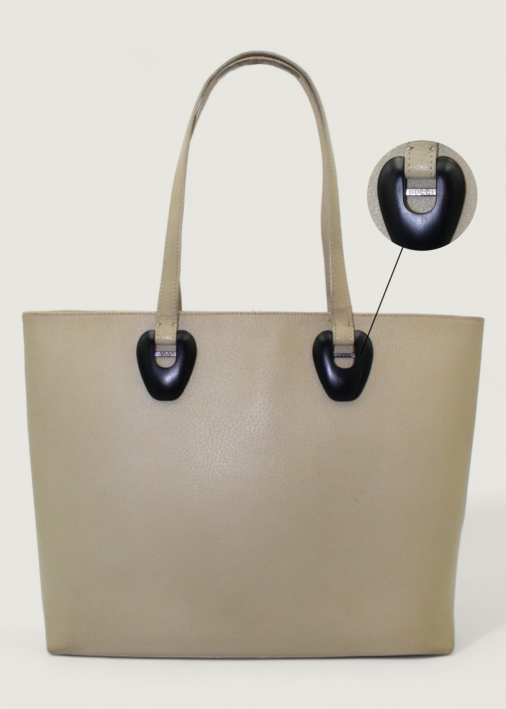 Preloved | Gucci Monogram Totebag i Lys Læder