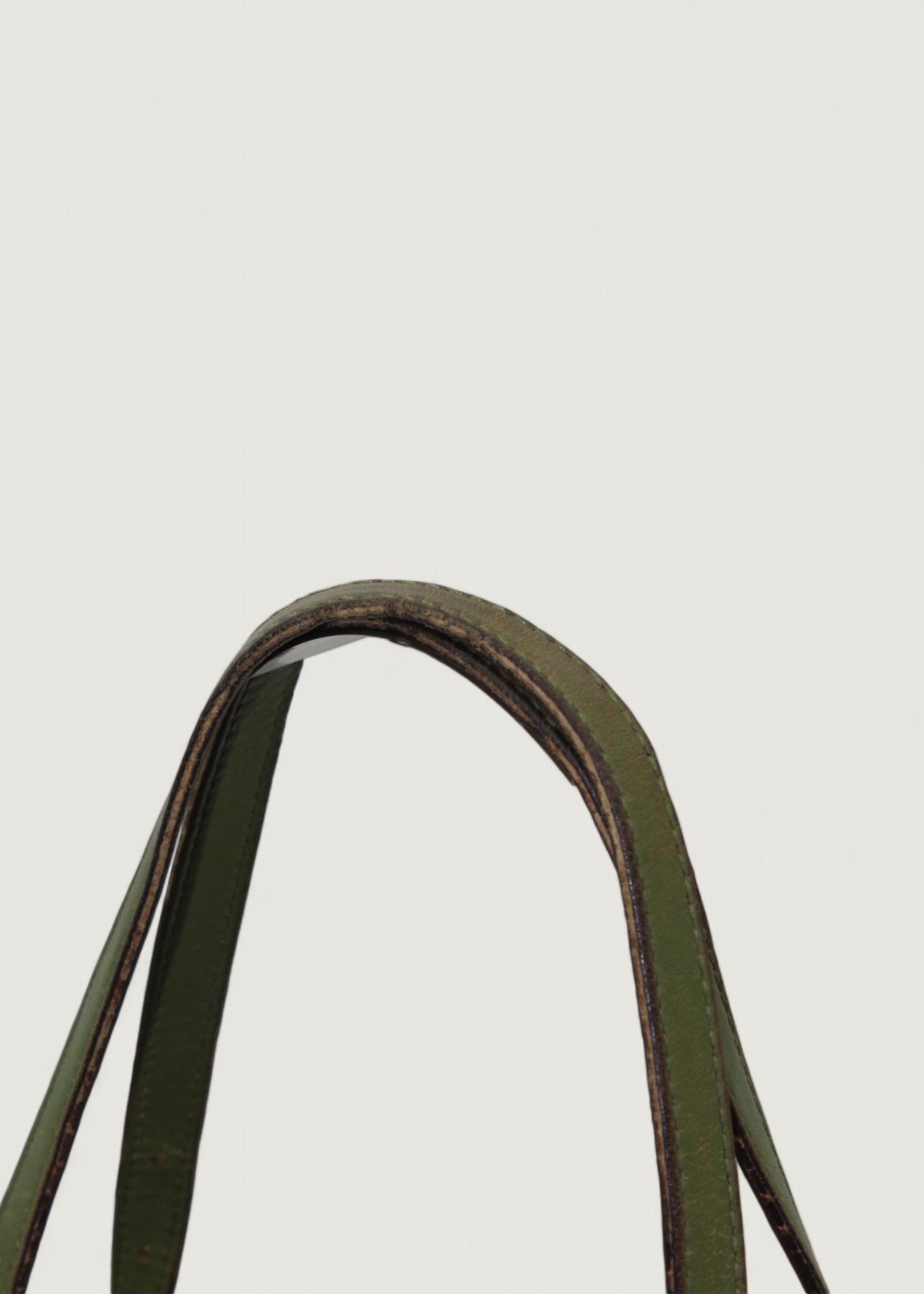 Preloved | Gucci Monogram Nice Totebag i GG Supreme med Grøn Læder