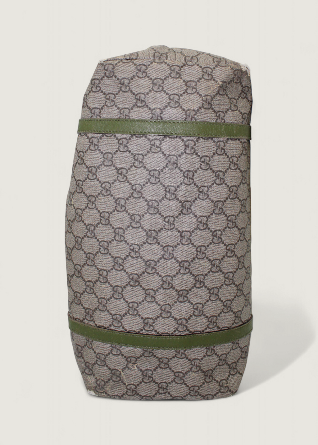 Preloved | Gucci Monogram Nice Totebag i GG Supreme med Grøn Læder