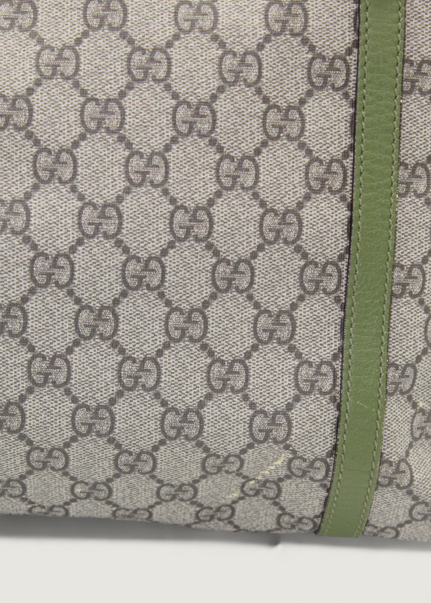 Preloved | Gucci Monogram Nice Totebag i GG Supreme med Grøn Læder