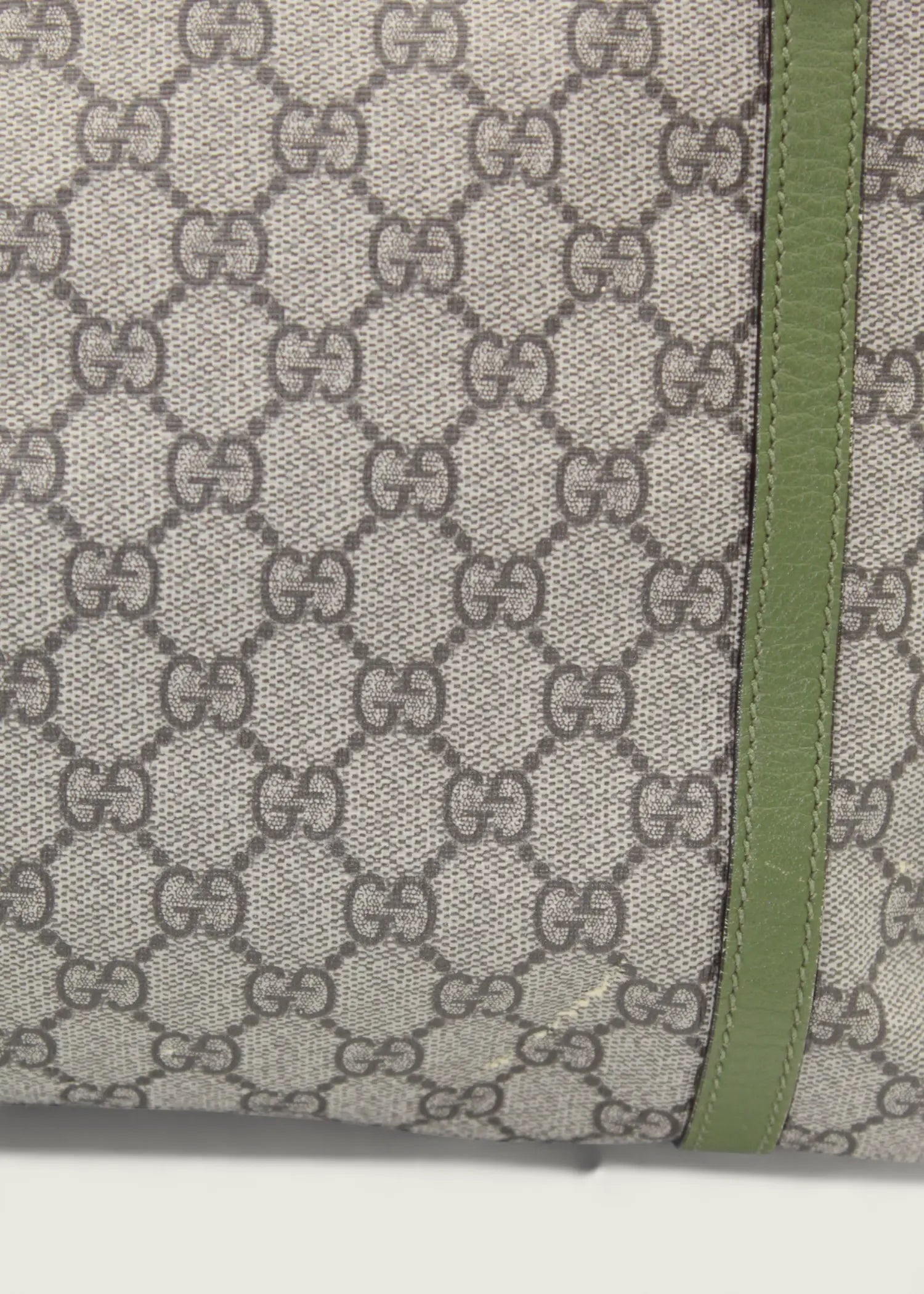 Preloved | Gucci Monogram Nice Totebag i GG Supreme med Grøn Læder Gucci