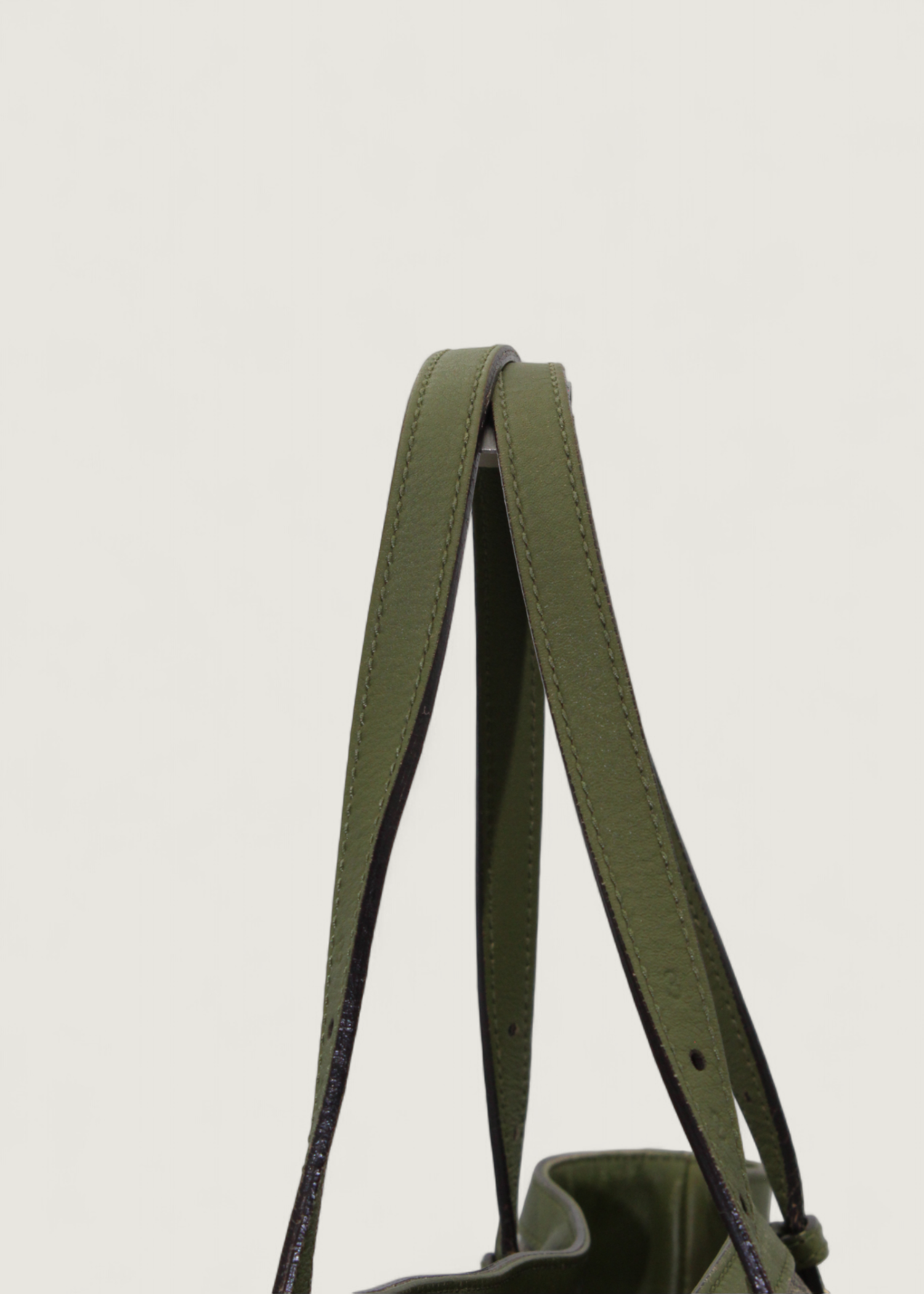 Preloved | Gucci Monogram Nice Totebag i GG Supreme med Grøn Læder