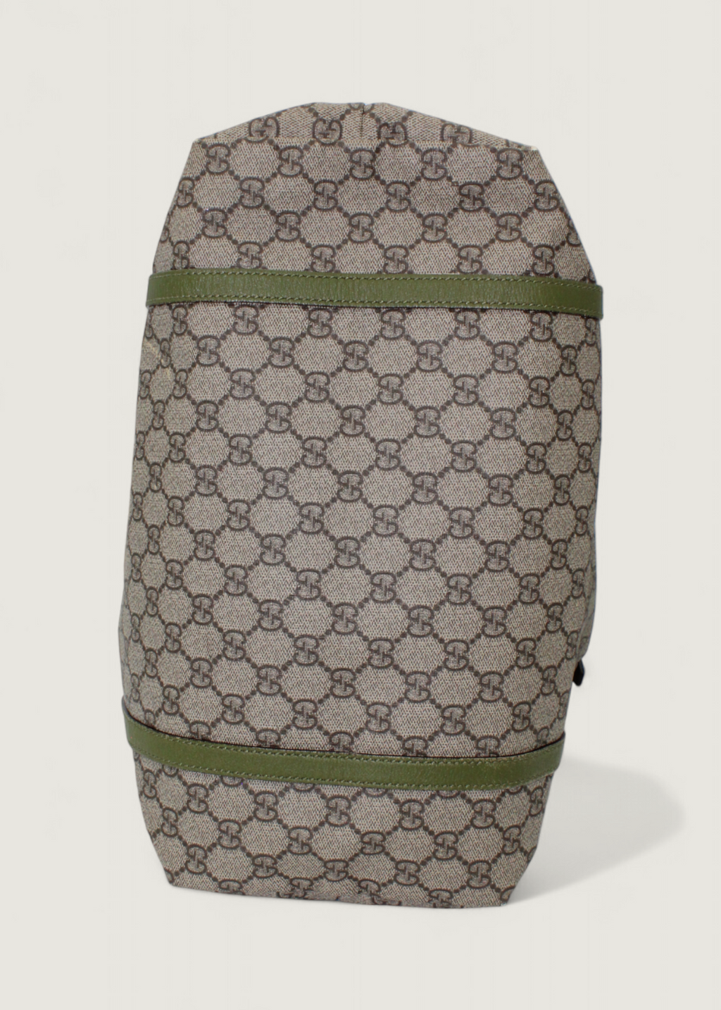 Preloved | Gucci Monogram Nice Totebag i GG Supreme med Grøn Læder