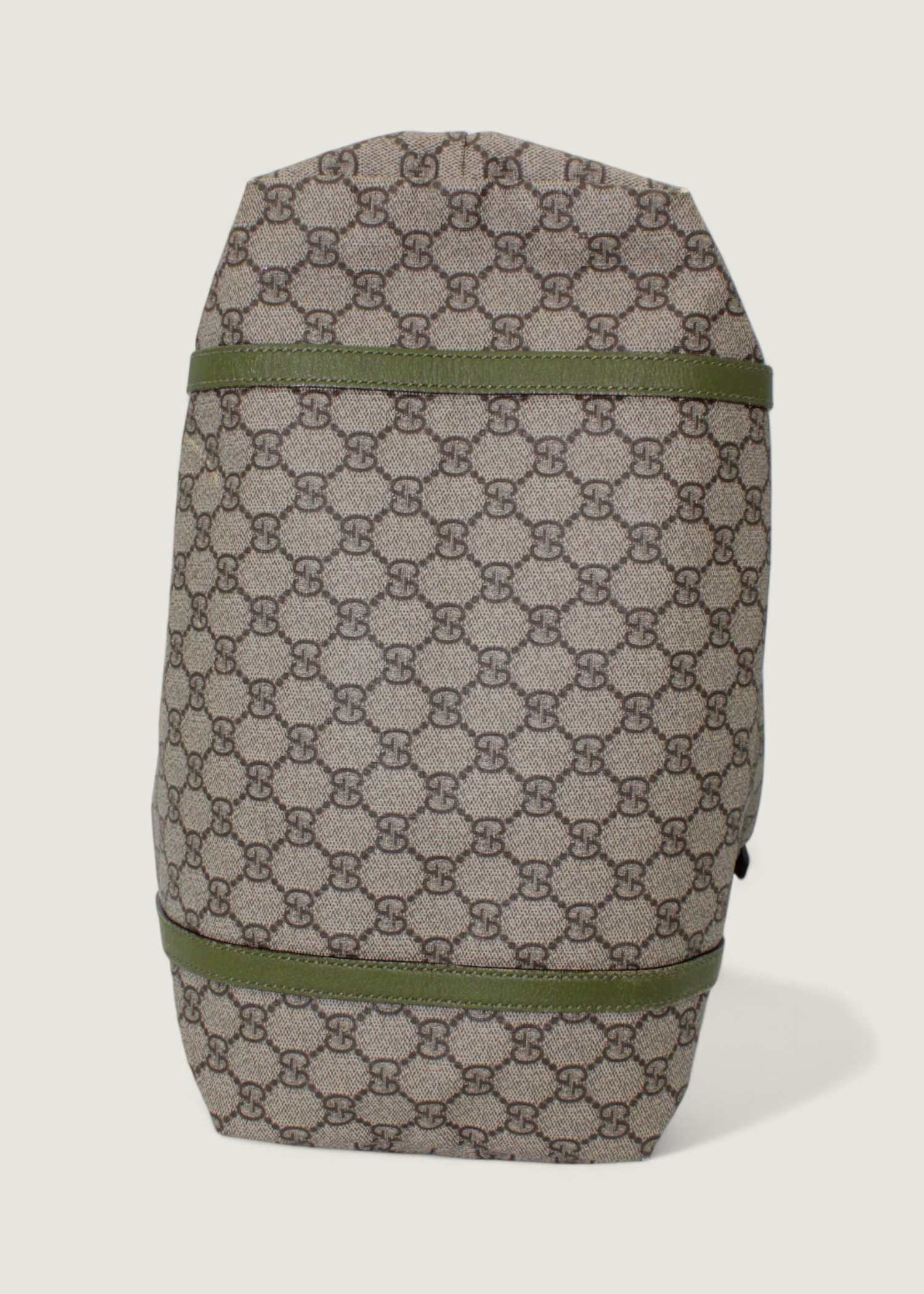 Preloved | Gucci Monogram Nice Totebag i GG Supreme med Grøn Læder