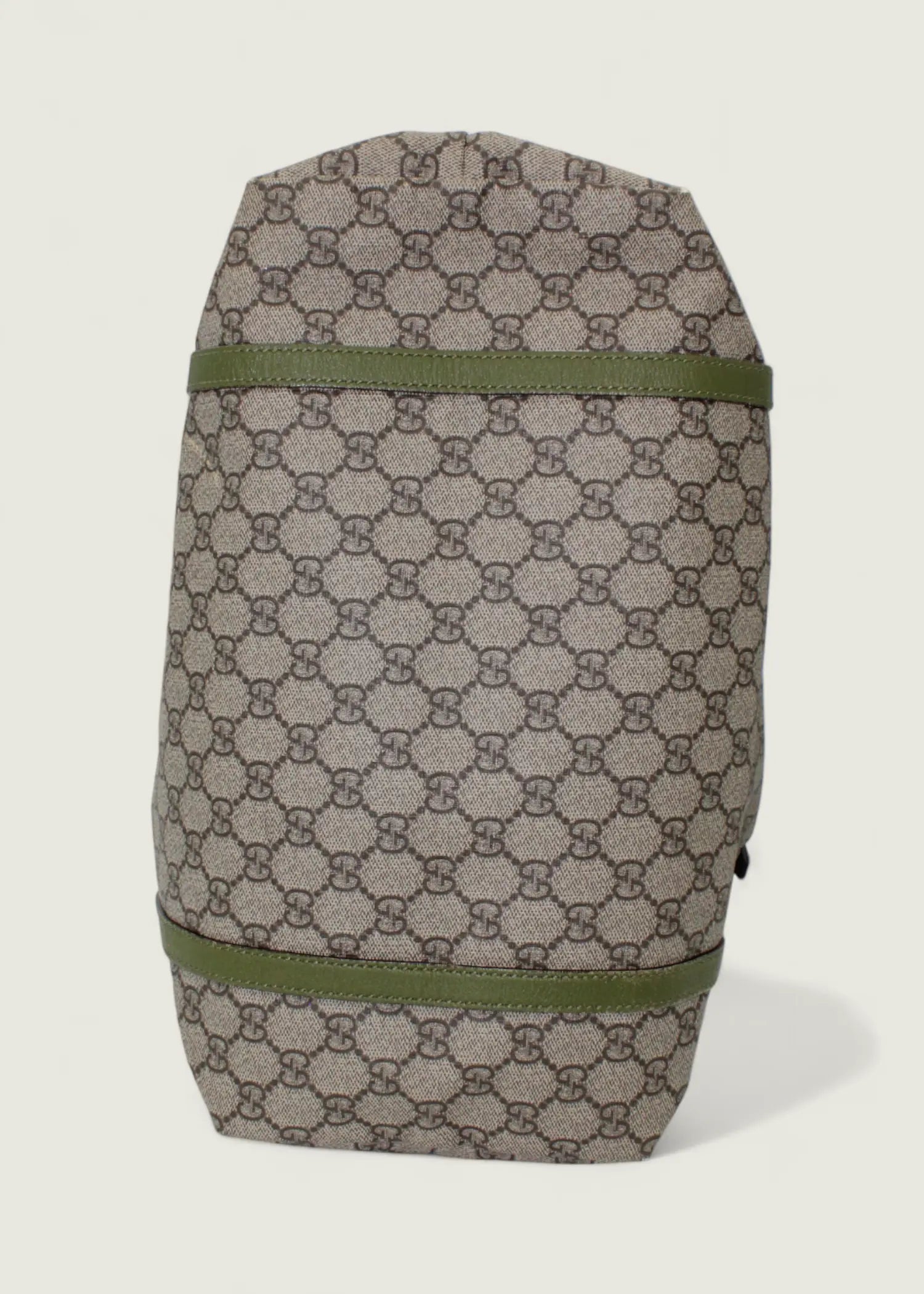 Preloved | Gucci Monogram Nice Totebag i GG Supreme med Grøn Læder Gucci