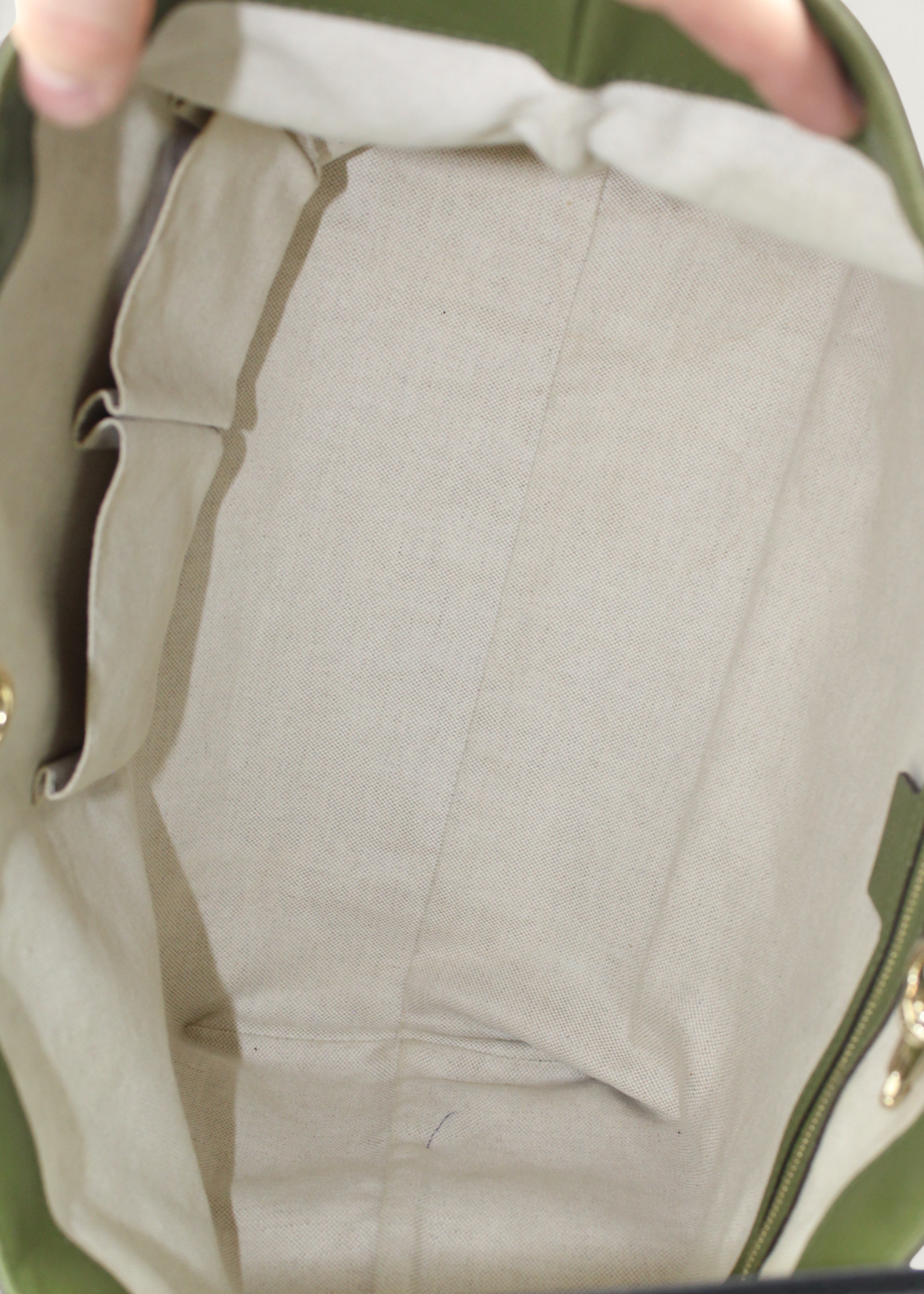 Preloved | Gucci Monogram Nice Totebag i GG Supreme med Grøn Læder