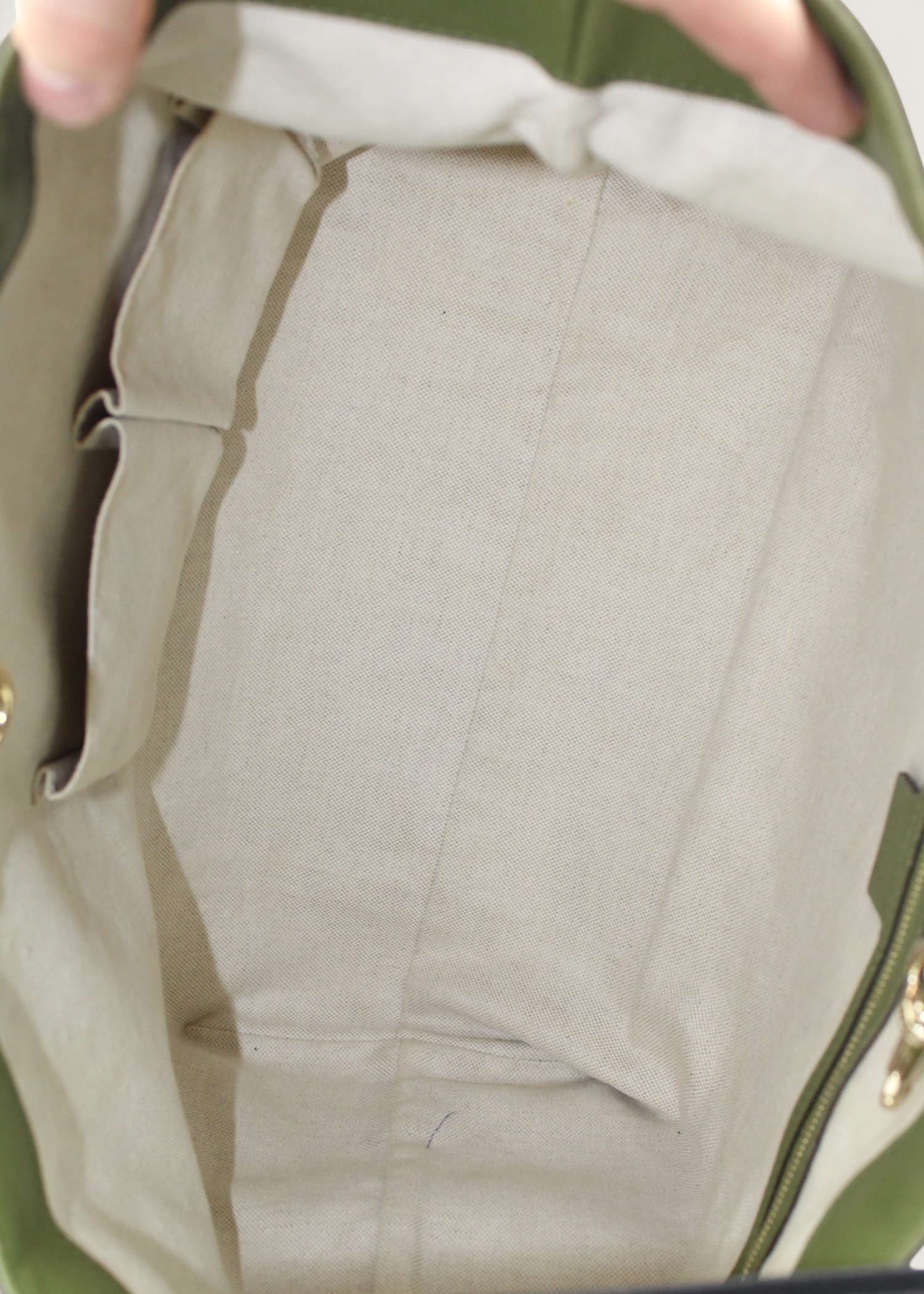 Preloved | Gucci Monogram Nice Totebag i GG Supreme med Grøn Læder