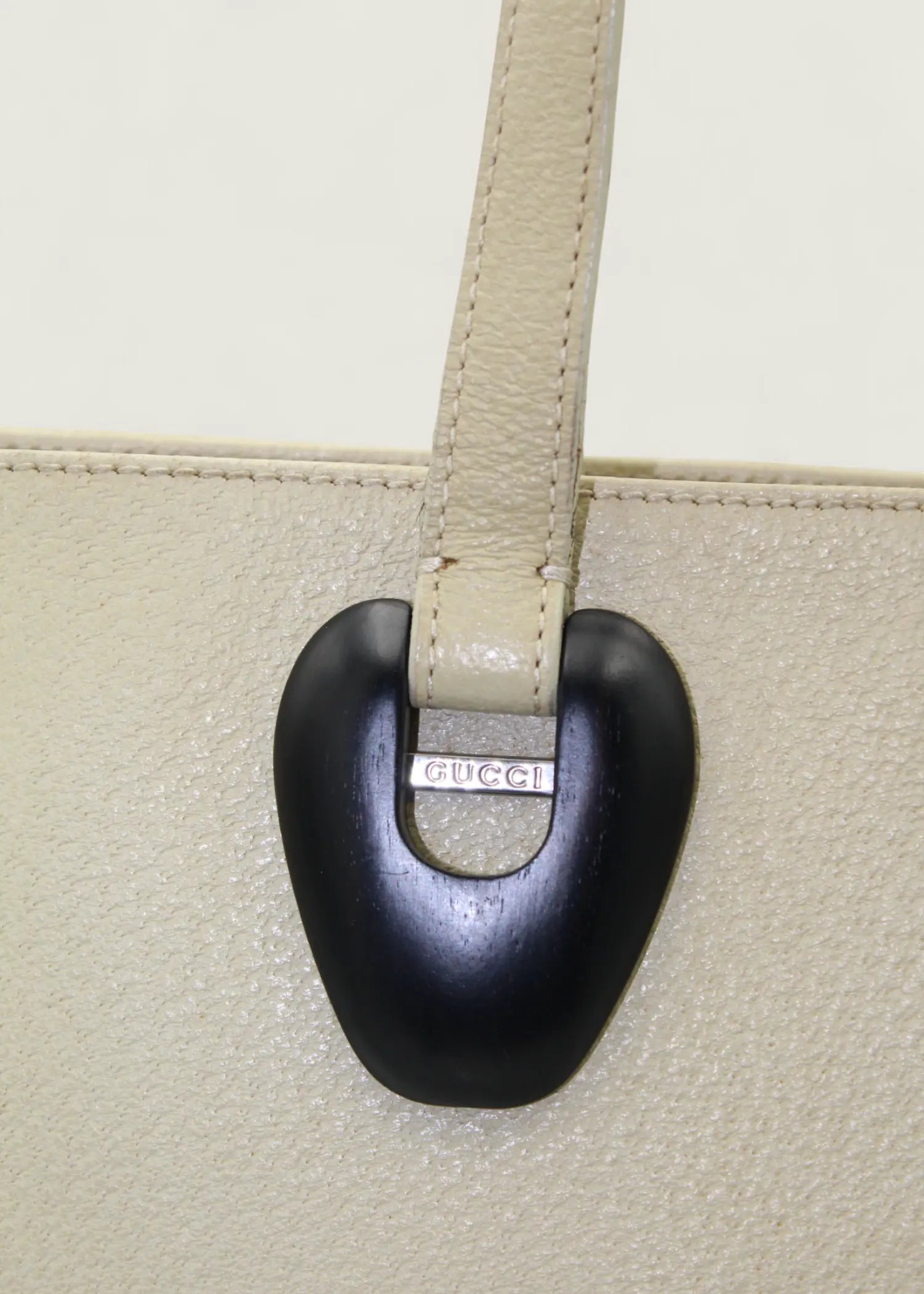 Preloved | Gucci Monogram Totebag i Lys Læder Gucci