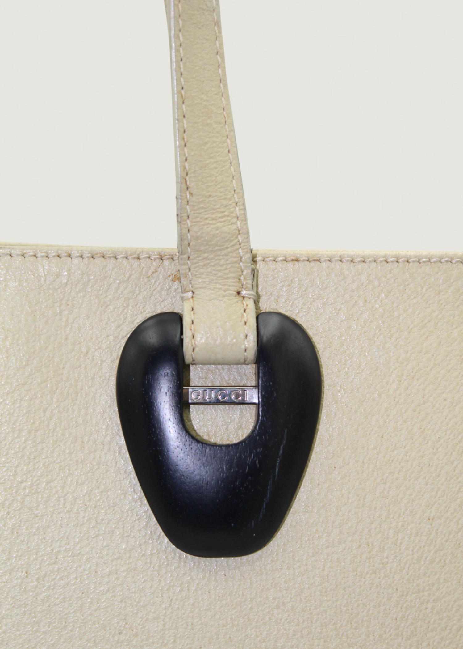 Preloved | Gucci Monogram Totebag i Lys Læder