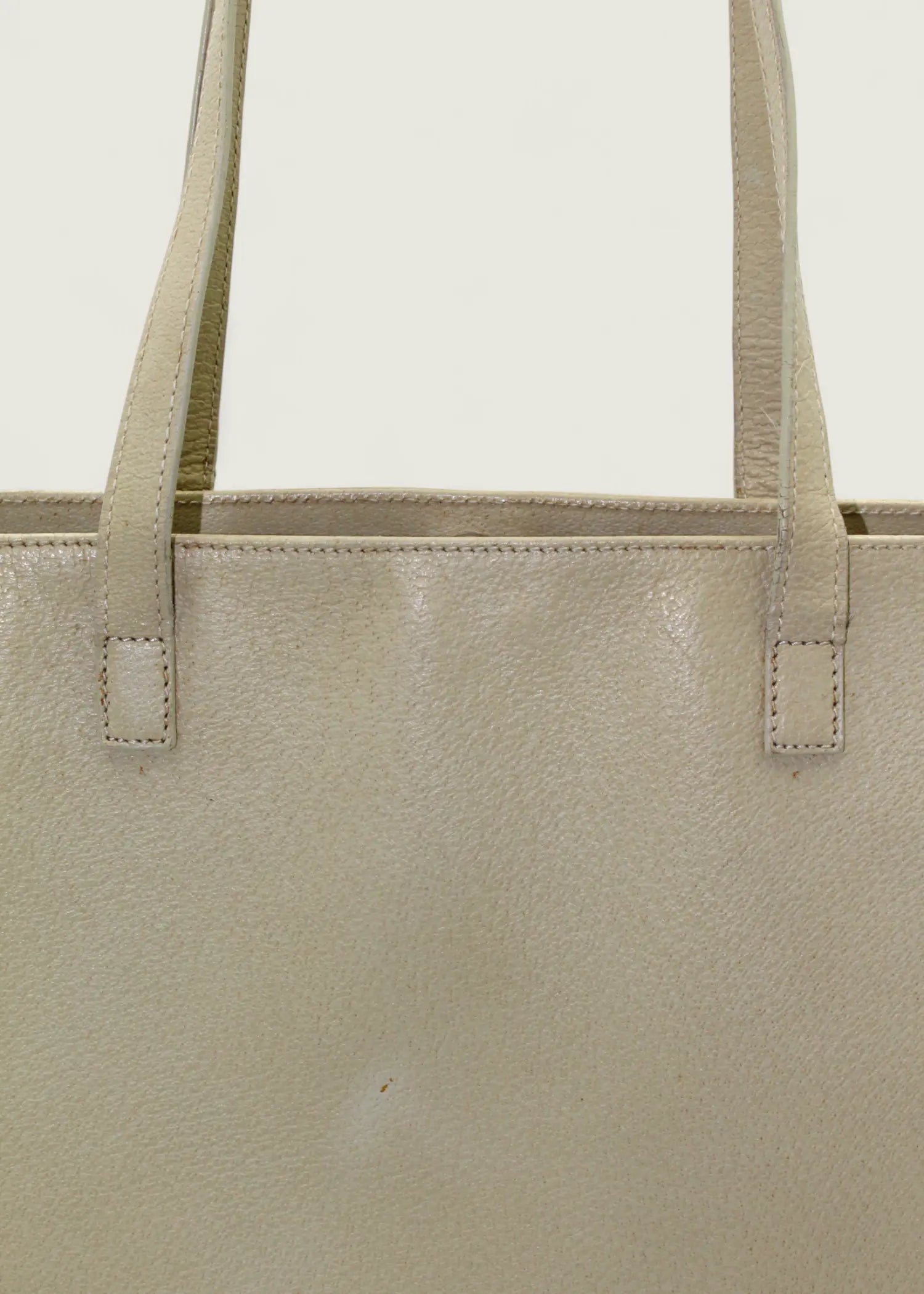 Preloved | Gucci Monogram Totebag i Lys Læder Gucci