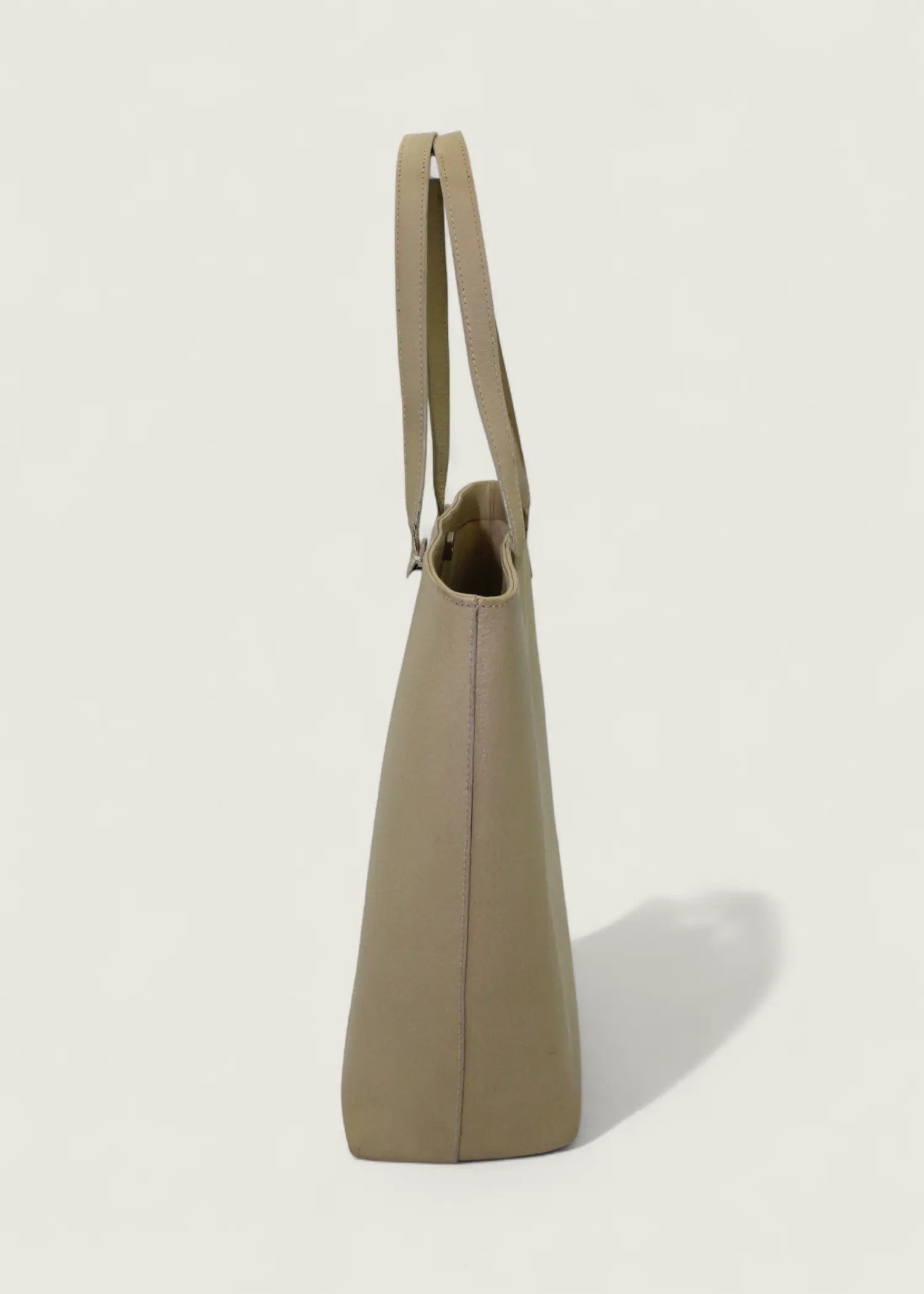 Preloved | Gucci Monogram Totebag i Lys Læder Gucci