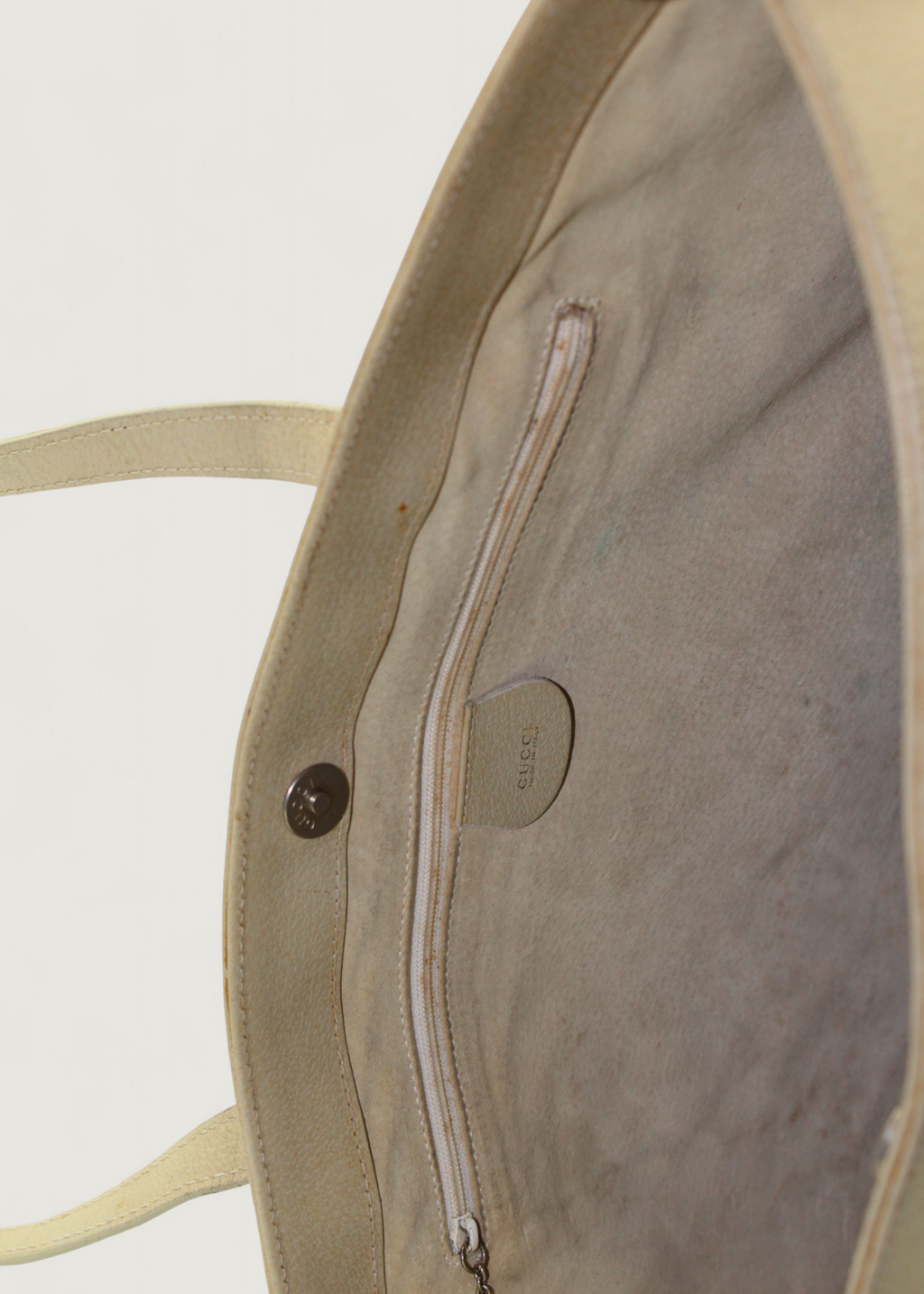 Preloved | Gucci Monogram Totebag i Lys Læder