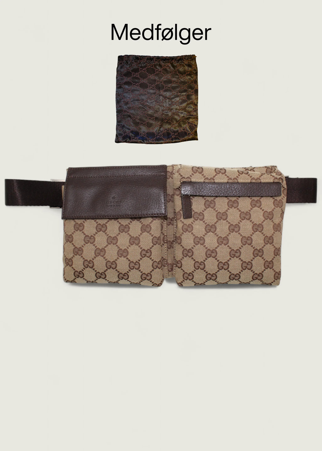 Preloved | Gucci Monogram Bæltetaske i GG Canvas med Brun Læder Gucci