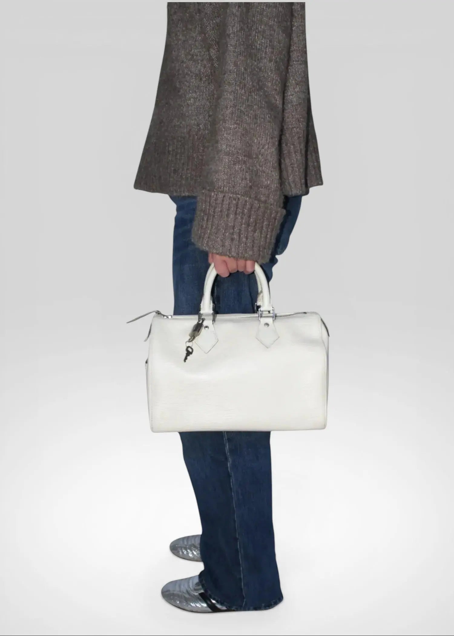 Preloved | Louis Vuitton Speedie 30 Håndtaske i Hvid Epi Læder Louis Vuitton