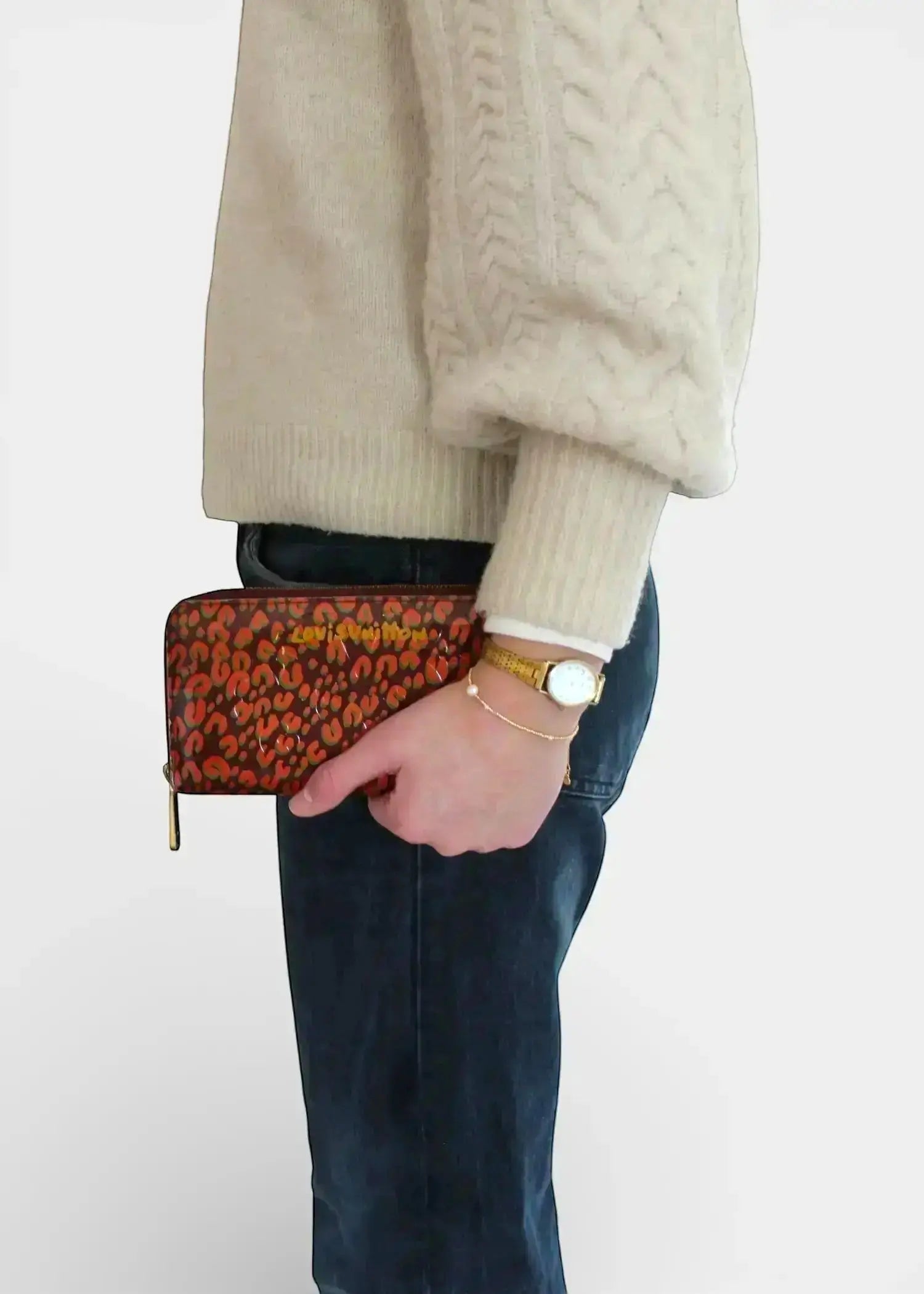 Preloved | Louis Vuitton Zippy Wallet i Vernis Leopard Rouge Louis Vuitton