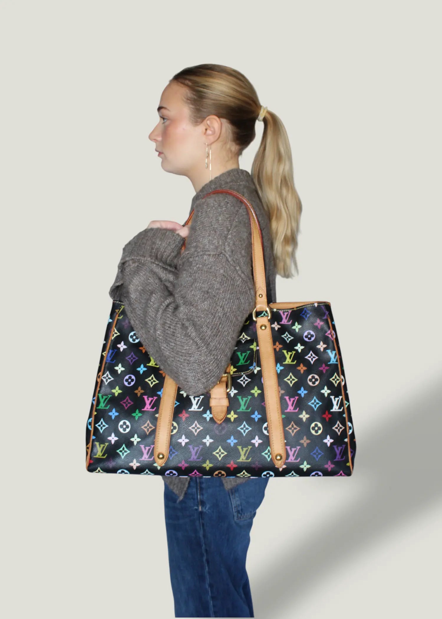 Preloved | Louis Vuitton x Takashi Murakami Ursula Totebag i Sort Multicolor Monogram Louis Vuitton