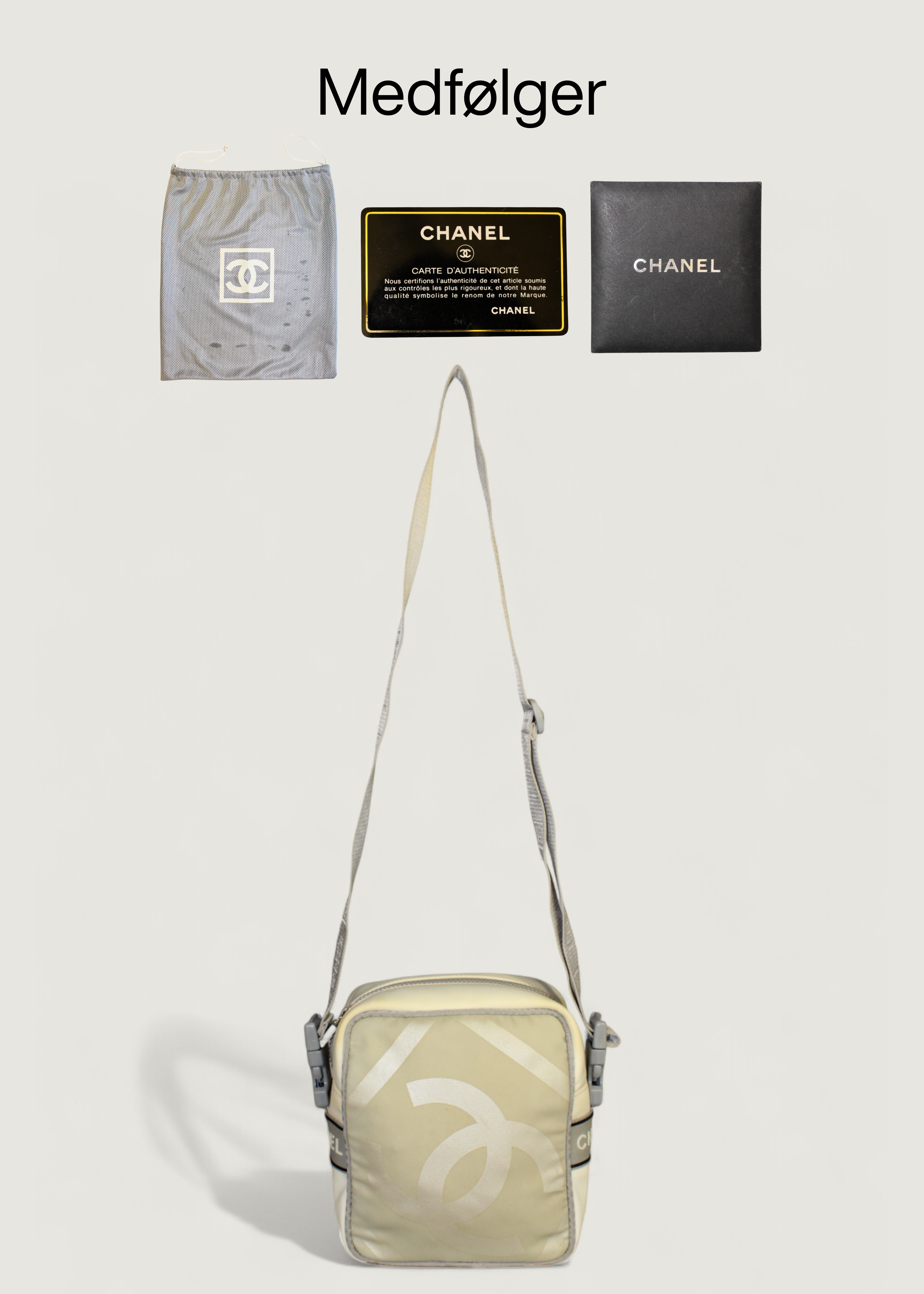 Preloved | Chanel Sport Line Coco Mark CC Crossbody i Beige Nylon