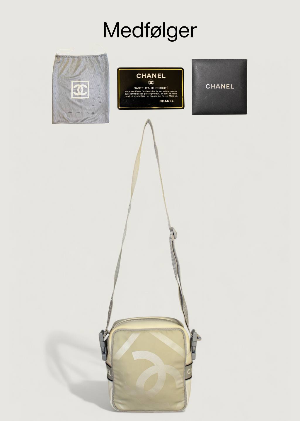 Preloved | Chanel Sport Line Coco Mark CC Crossbody i Beige Nylon