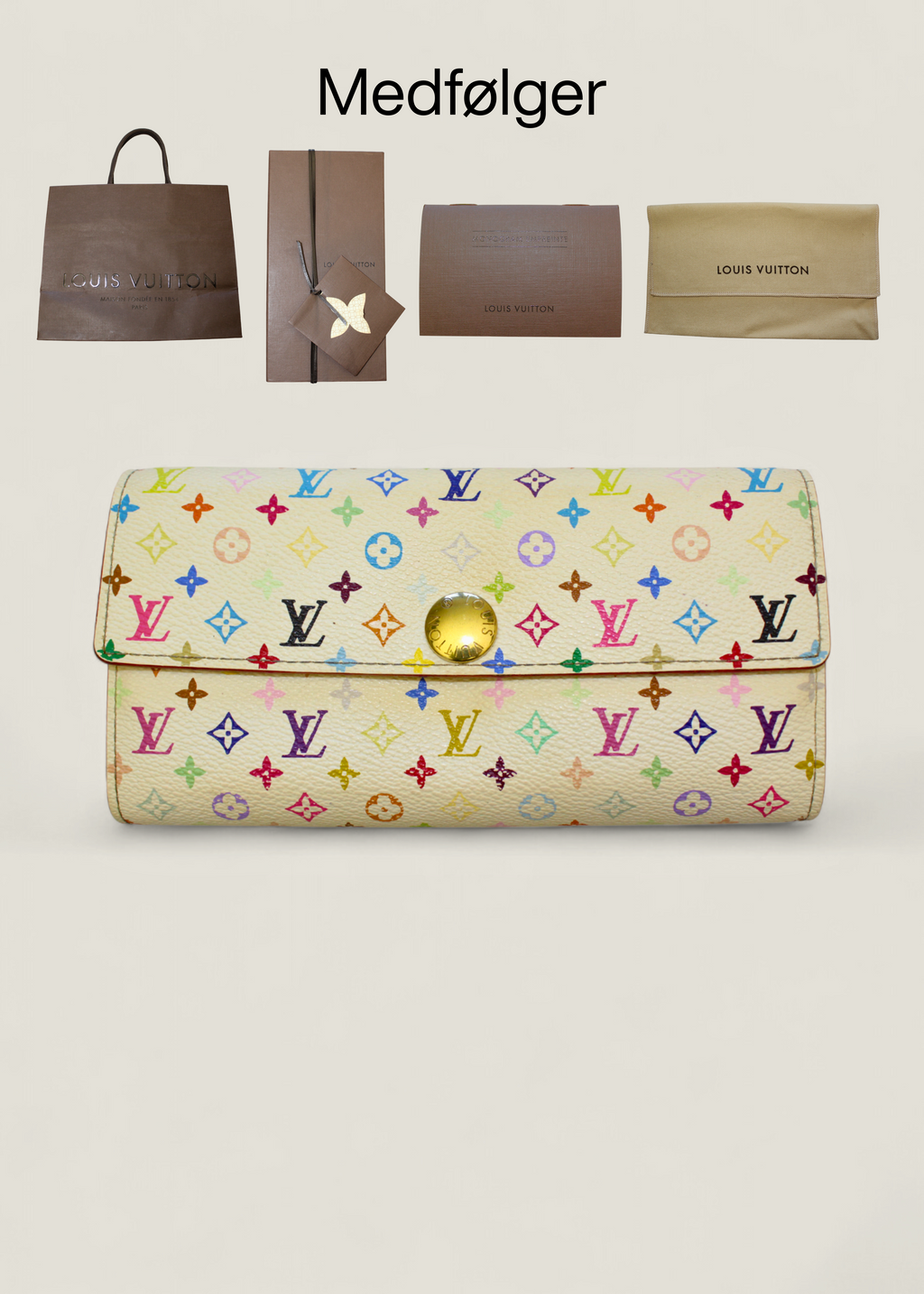 Preloved | Louis Vuitton Monogram x Takashi Murakami Multicolor Porte-Feuille Sarah Hvid Pung