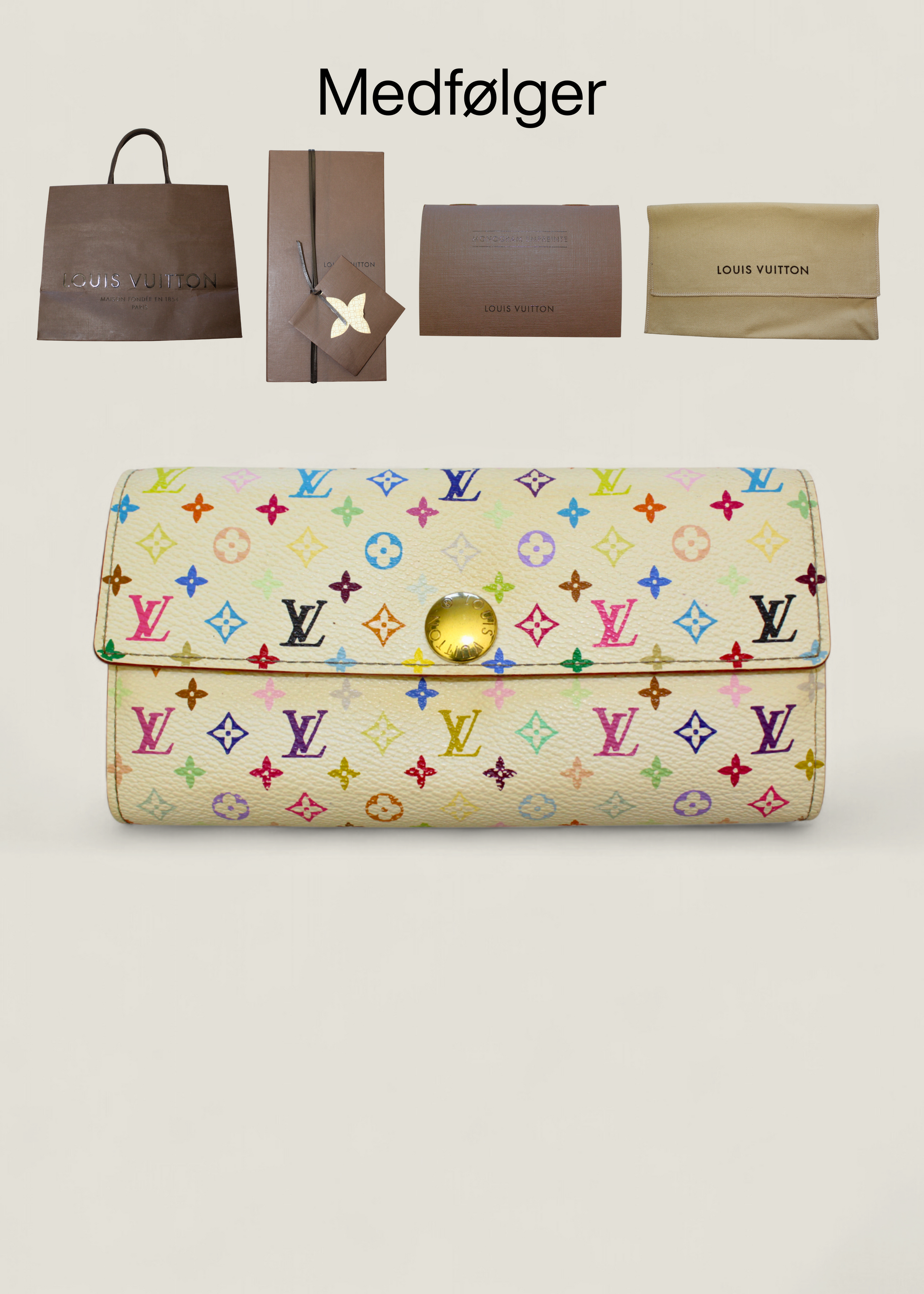 Preloved | Louis Vuitton Monogram x Takashi Murakami Multicolor Porte-Feuille Sarah Hvid Pung