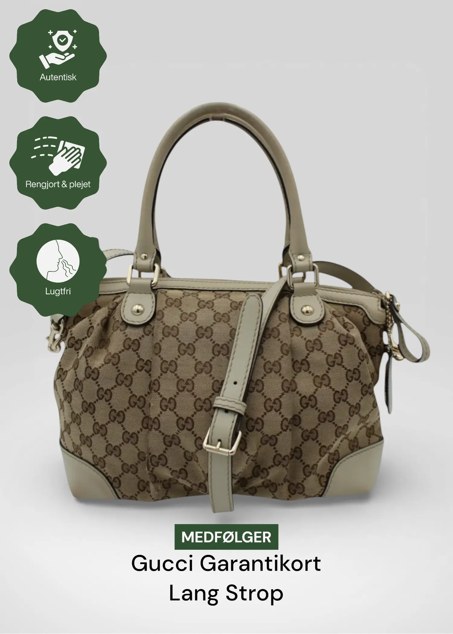 Preloved | Gucci GG Monogram Håndtaske & Crossbody med Hvid Læder