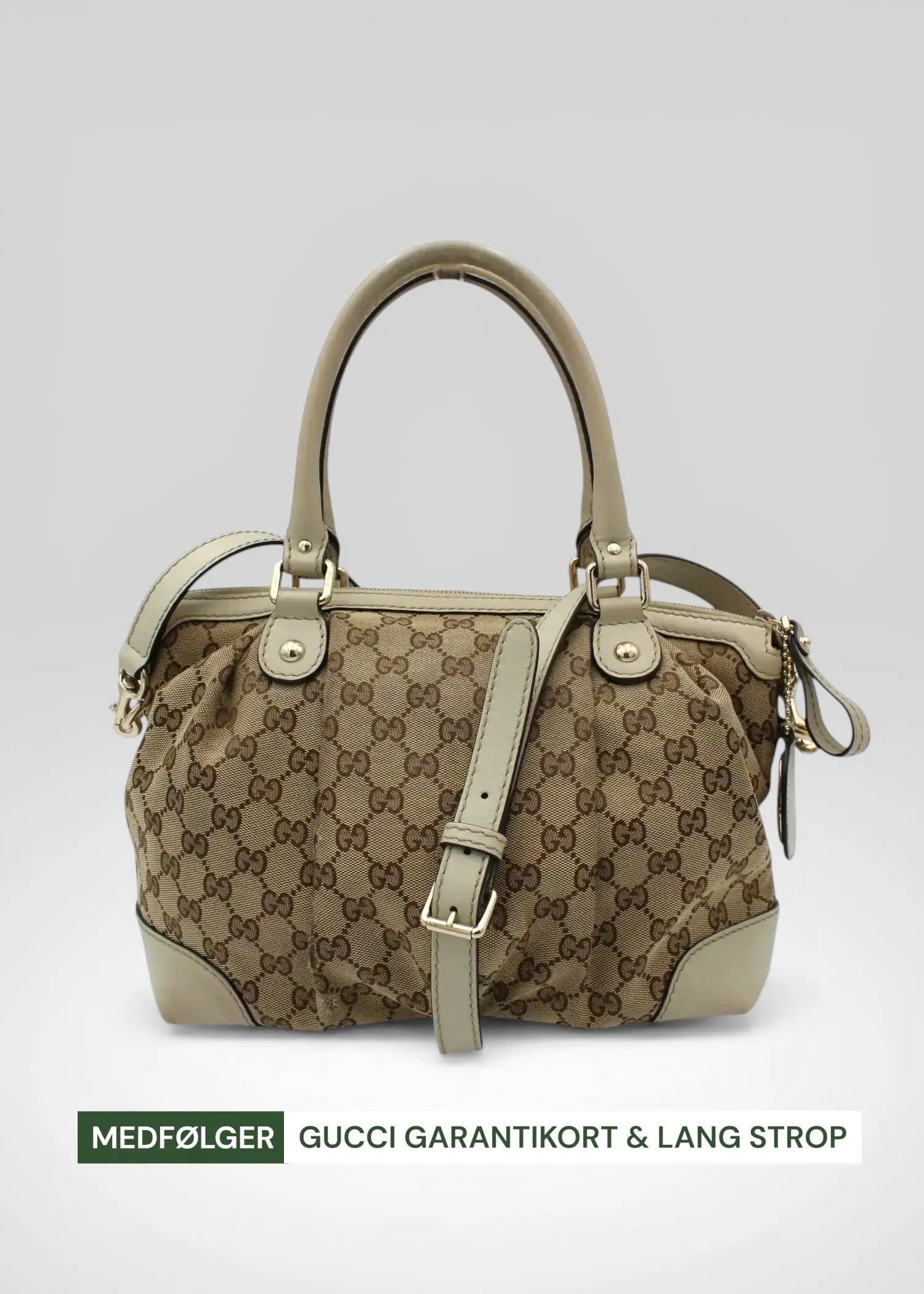 Preloved | Gucci GG Monogram Håndtaske & Crossbody med Hvid Læder Gucci