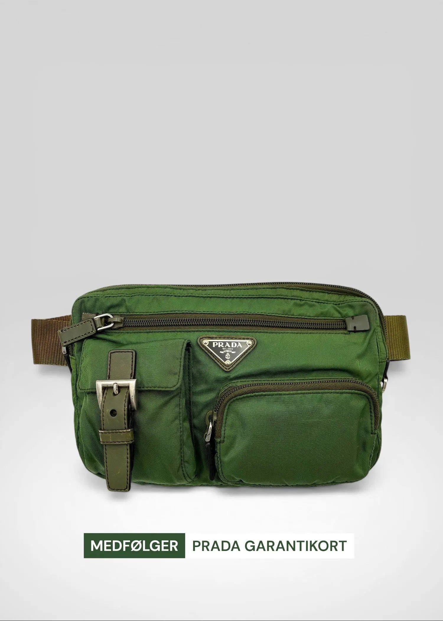 Preloved | Prada Tessuto Bæltetaske i Khaki Grøn Nylon Prada