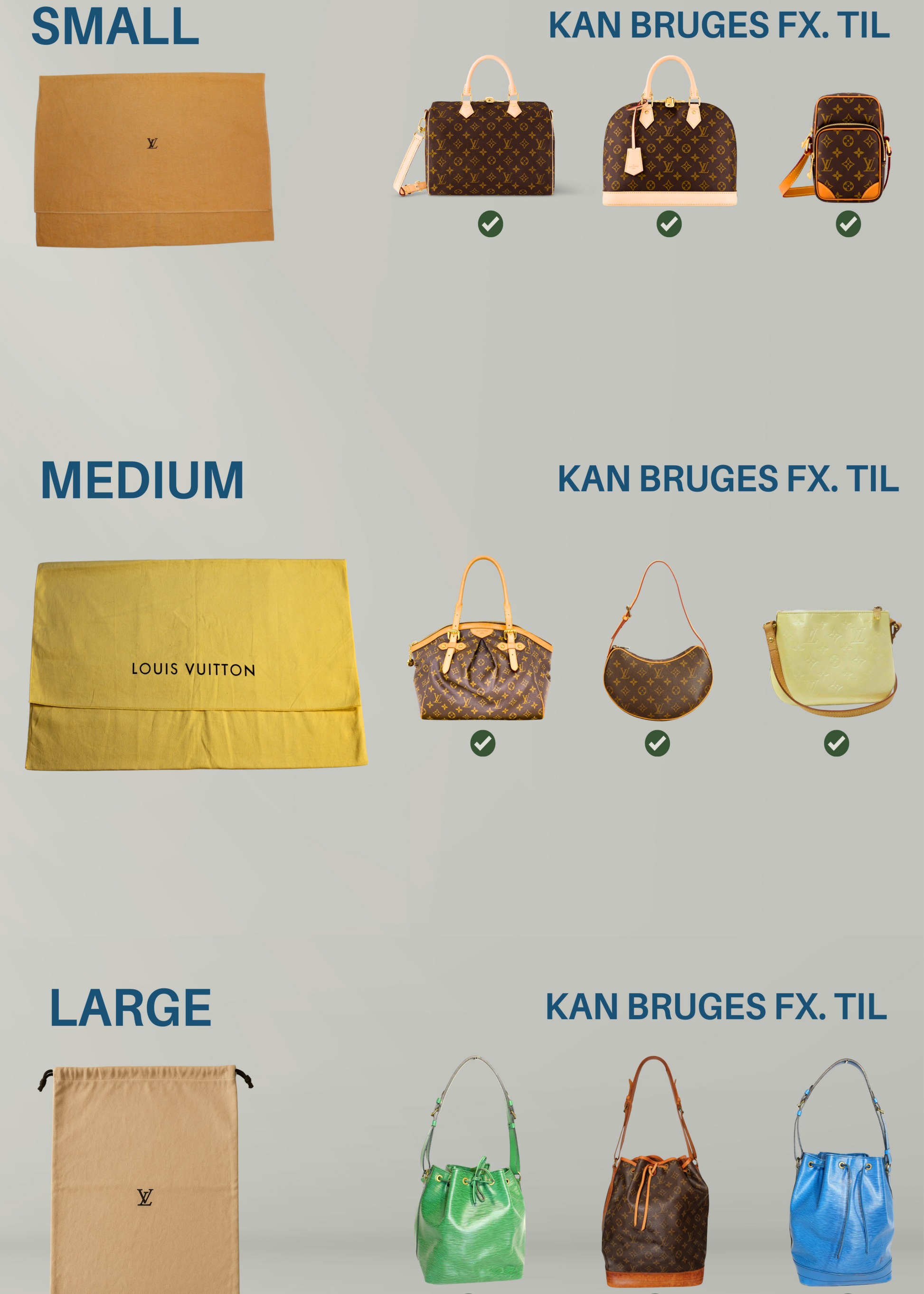 louis vuitton dustbags small medium large
