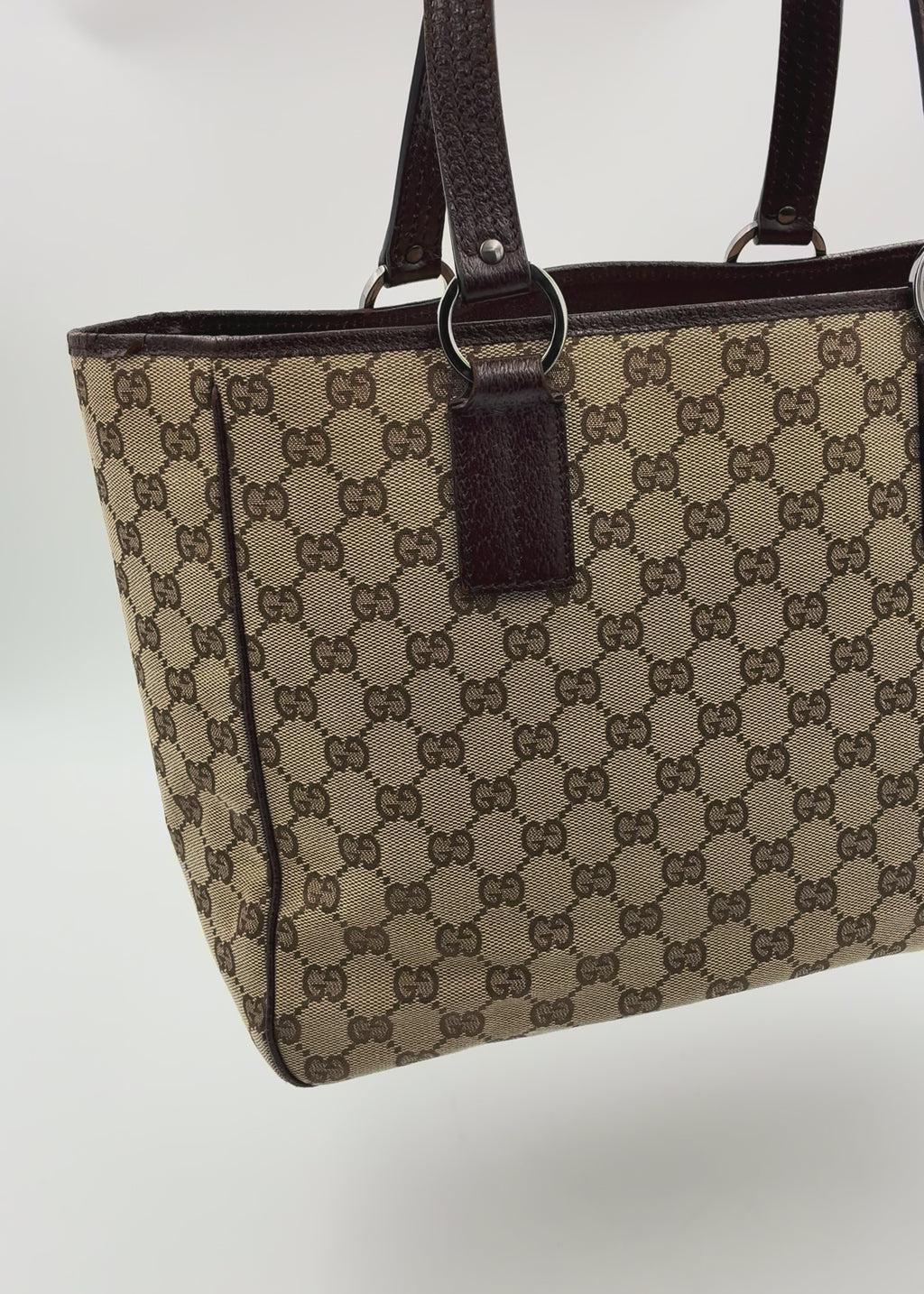Preloved | Gucci GG Monogram Totebag Håndtaske i Brun Canvas